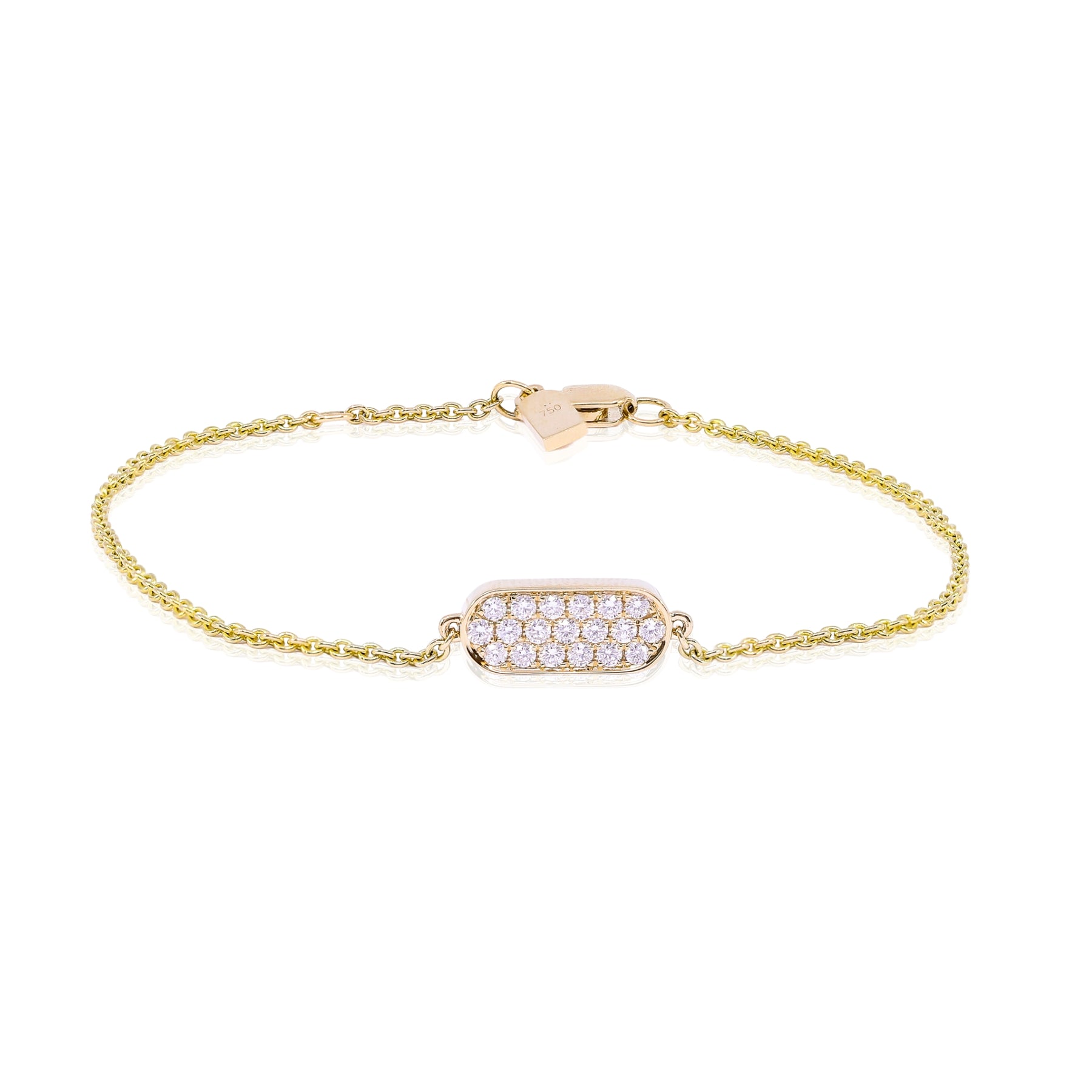 18K YELLOW GOLD PAVE DIAMOND BRACELET - 0.26CTW