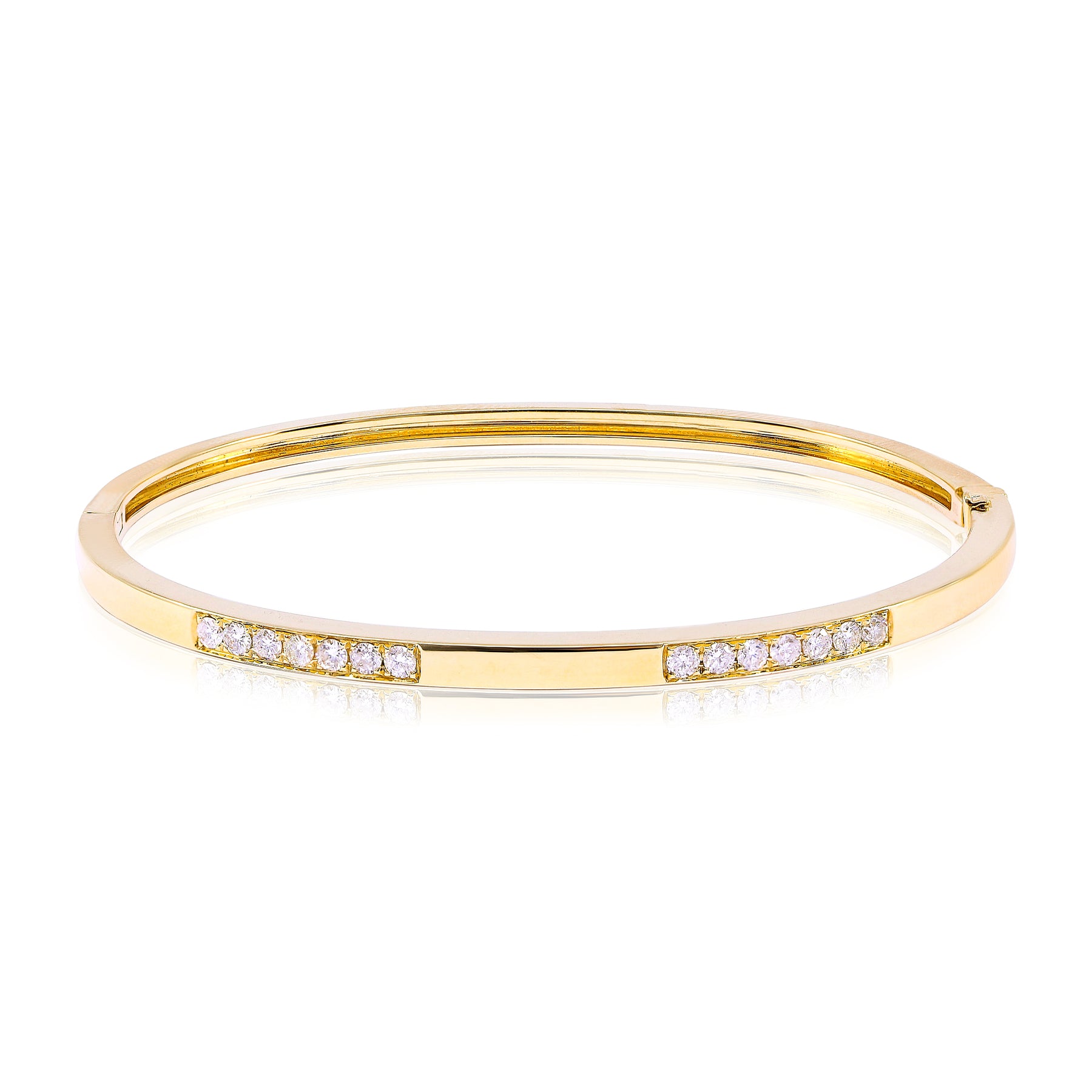 18K YELLOW GOLD BANGLE BRACELET 0.48CTW