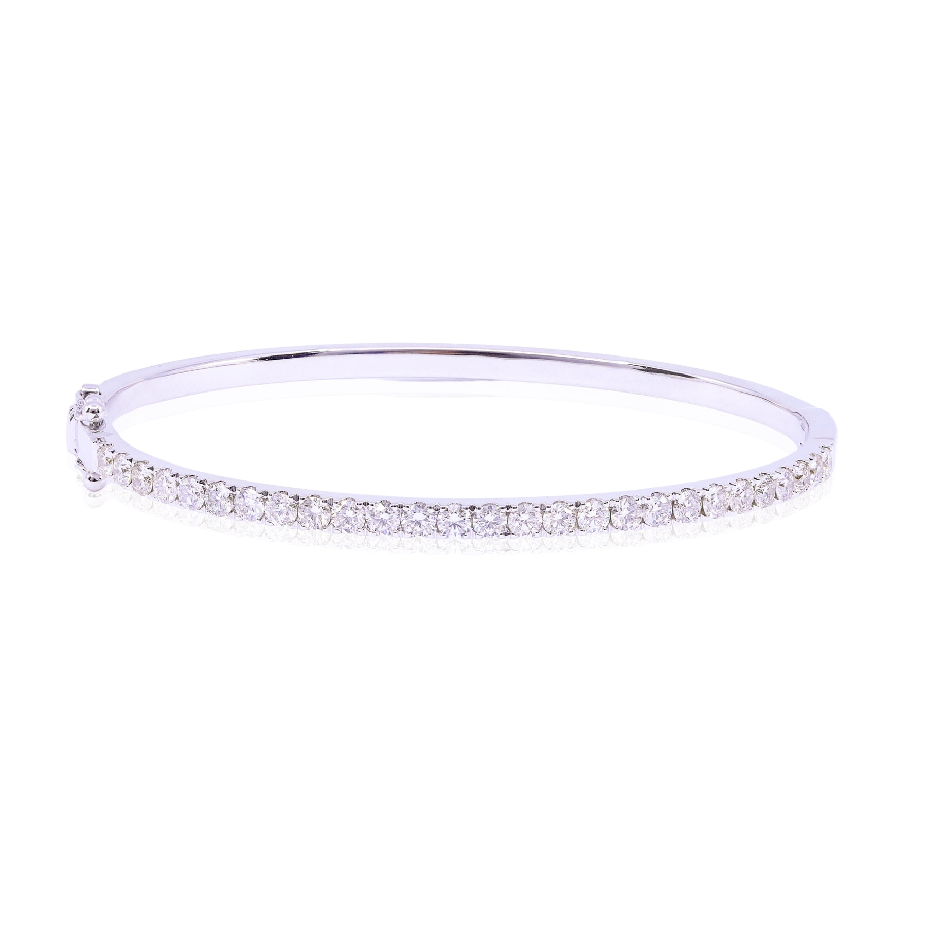 14K WHITE GOLD DIAMOND BANGLE BRACELET - 2.03CTW