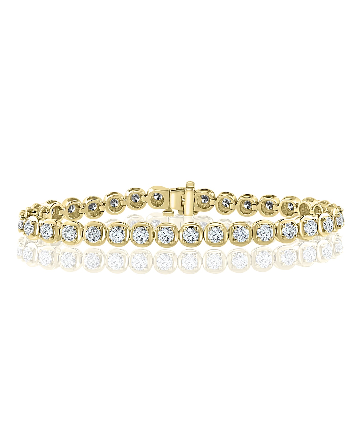 14K YELLOW GOLD DIAMOND BRACELET - 6.02CTW