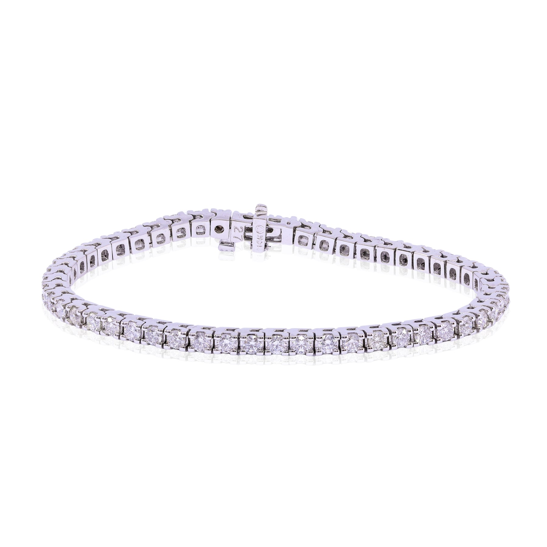 14K WHITE GOLD DIAMOND TENNIS BRACELET - 4.00CTW