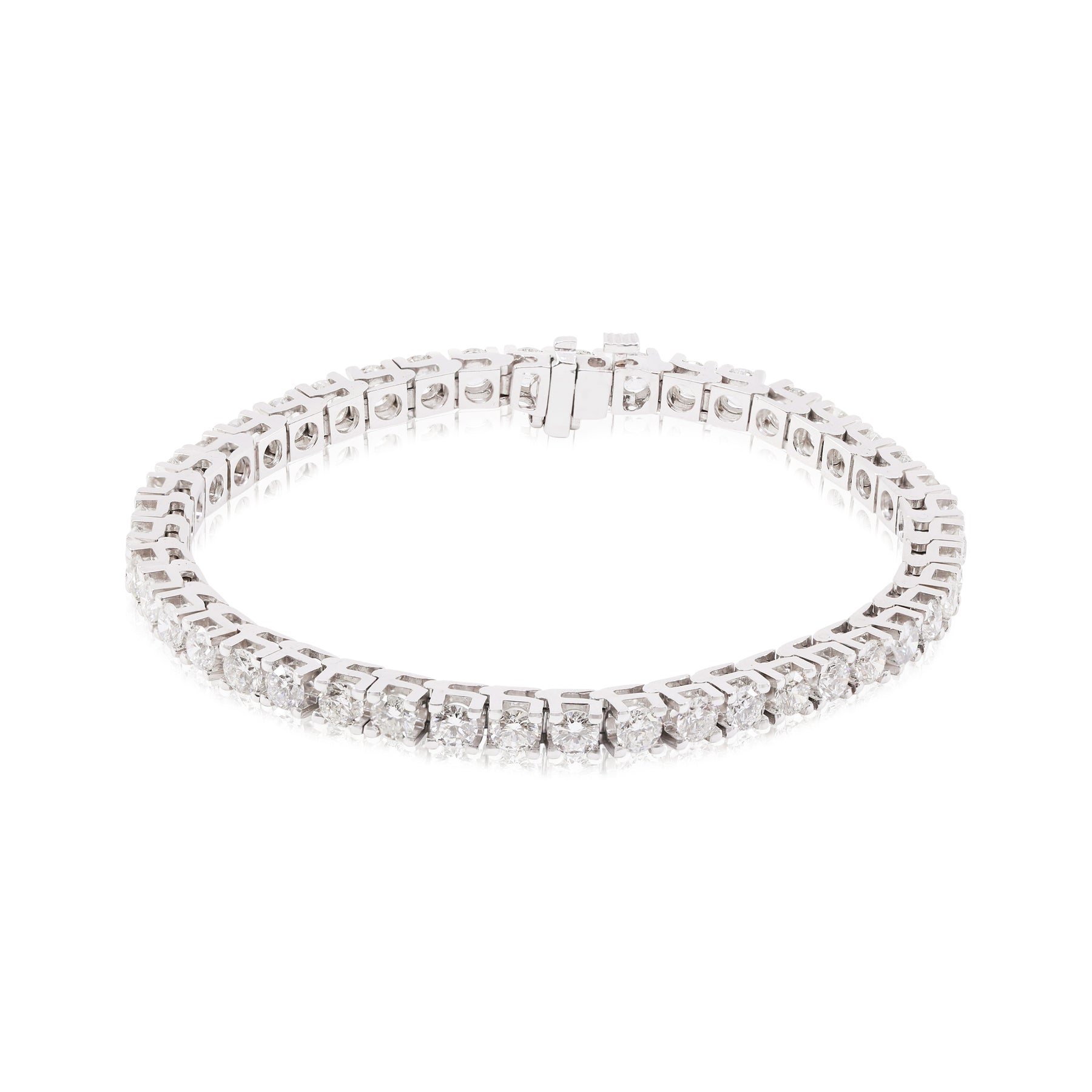 14K WHITE GOLD DIAMOND TENNIS BRACELET - 7.00CTW