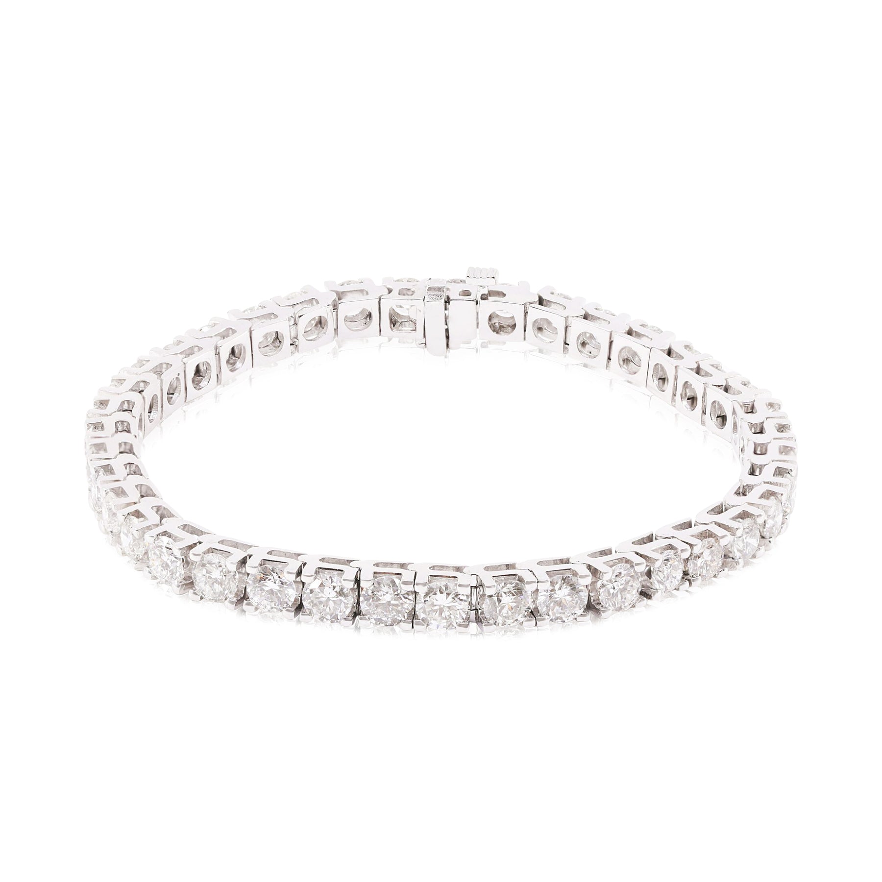 14K WHITE GOLD DIAMOND TENNIS BRACELET - 10.00CTW