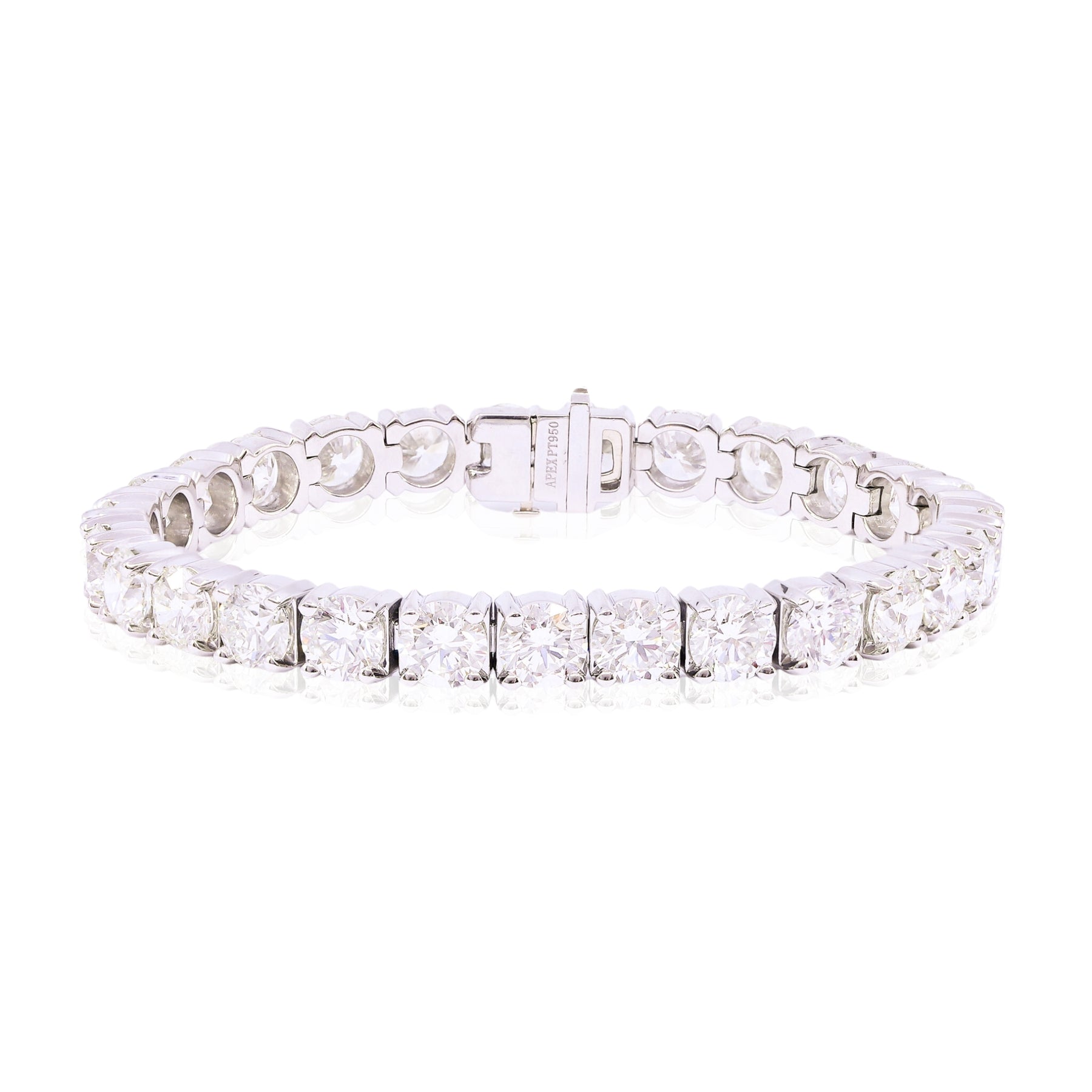 PLATINUM DIAMOND TENNIS BRACELET - 27.18CTW