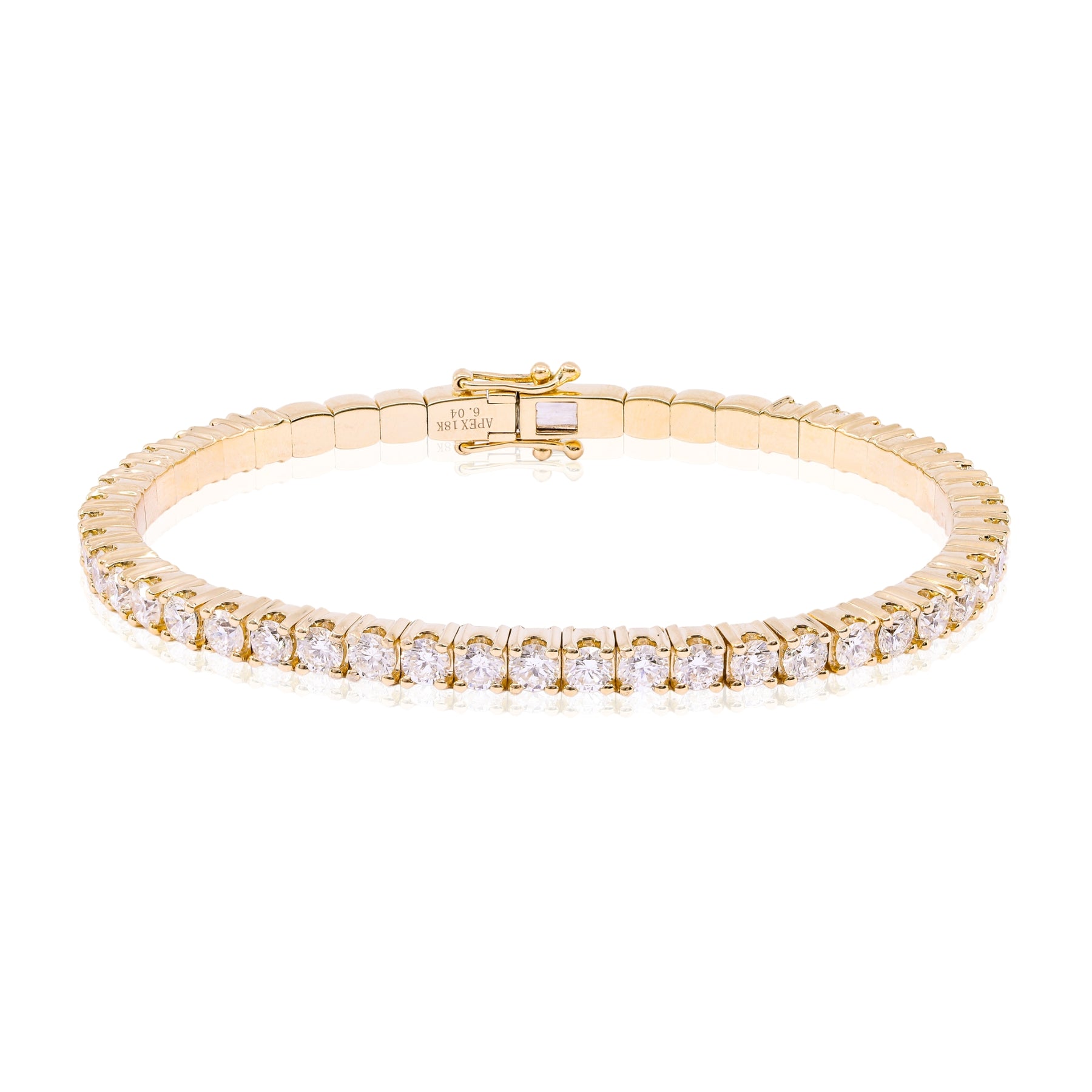 18K YELLOW GOLD DIAMOND FLEX STYLE BANGLE BRACELET - 6.04CTW