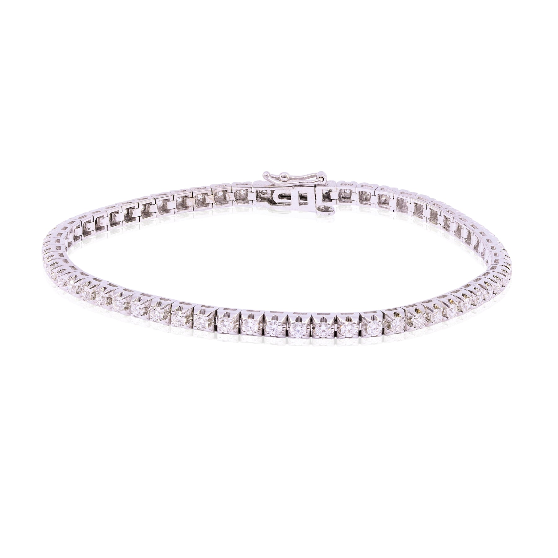 14K WHITE GOLD DIAMOND TENNIS BRACELET - 2.01CTW