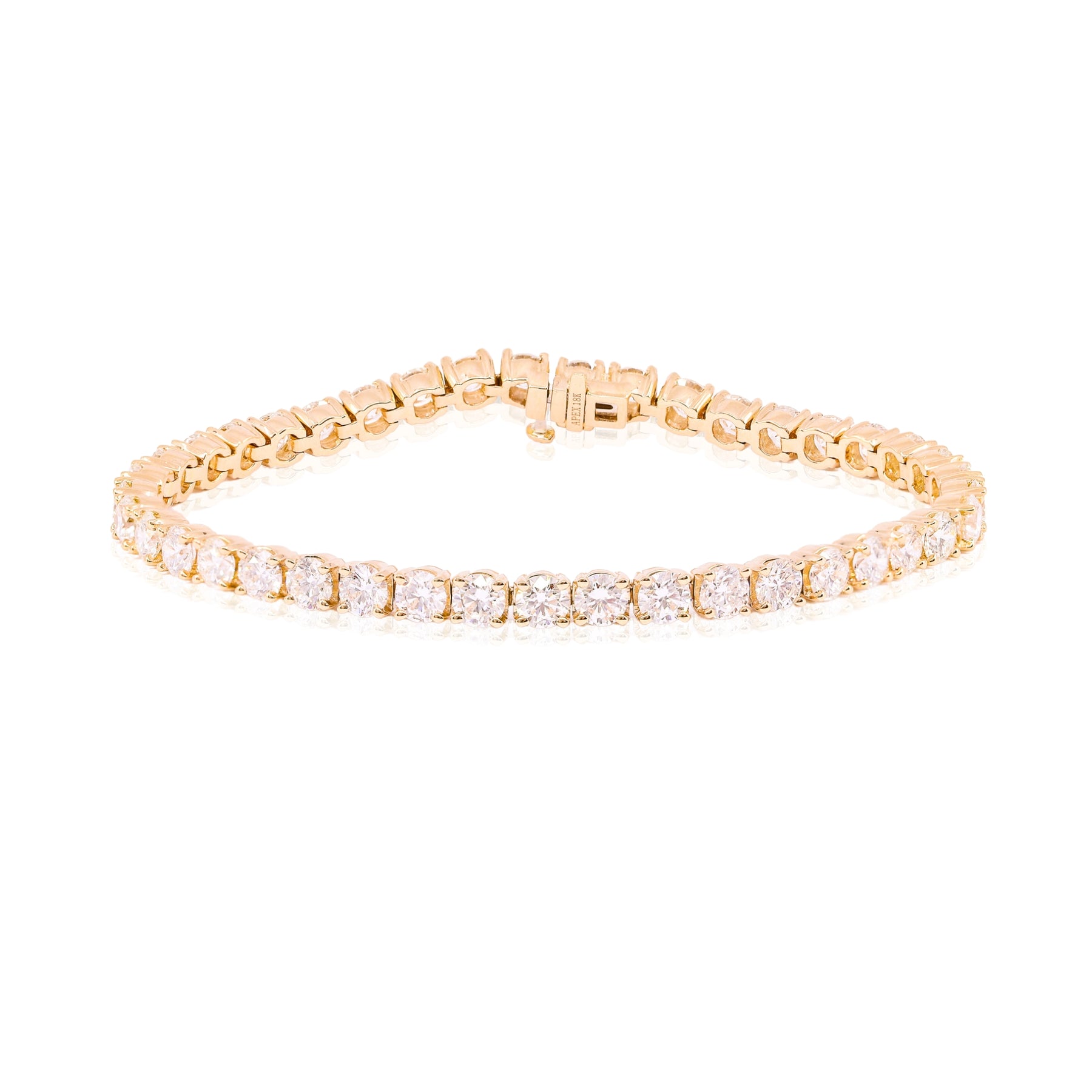 18K YELLOW GOLD DIAMOND TENNIS BRACELET - 10.51CTW