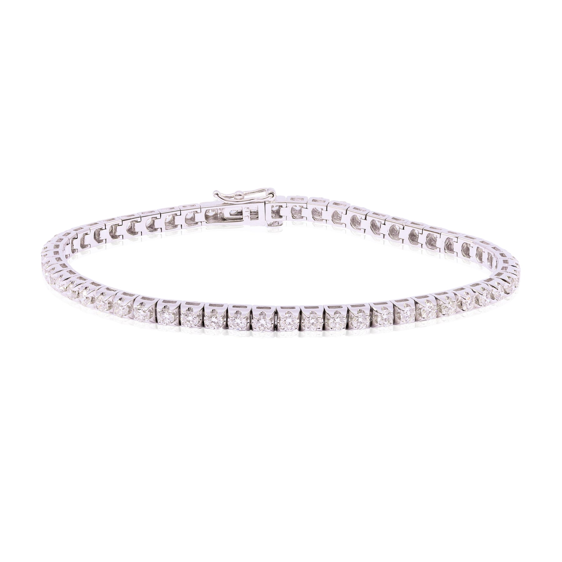 14K WHITE GOLD DIAMOND TENNIS BRACELET - 3.13CTW