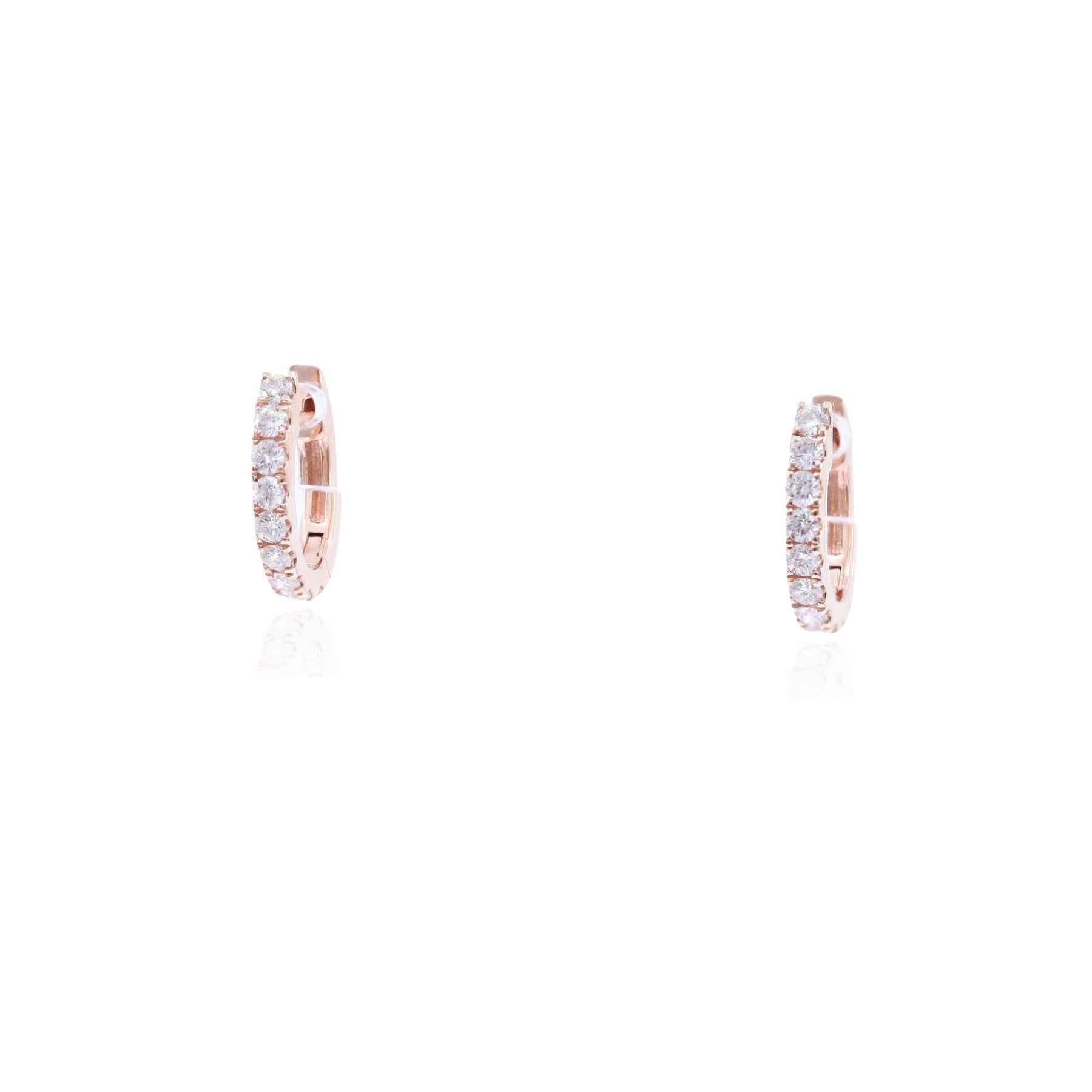 14K ROSE GOLD DIAMOND U-HOOP EARRINGS - 0.52CTW