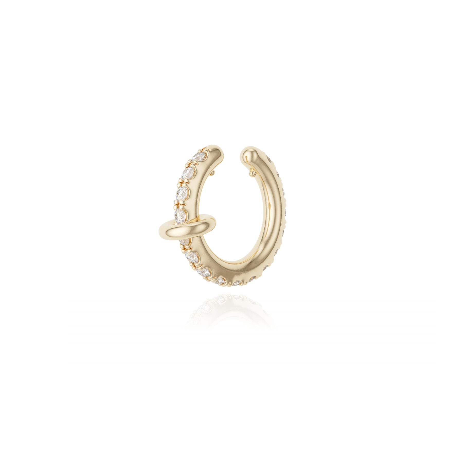 SPINELLI KILCOLLIN 18K YELLOW GOLD SINGLE DIAMOND CUFF EARRING - 0.48CTW