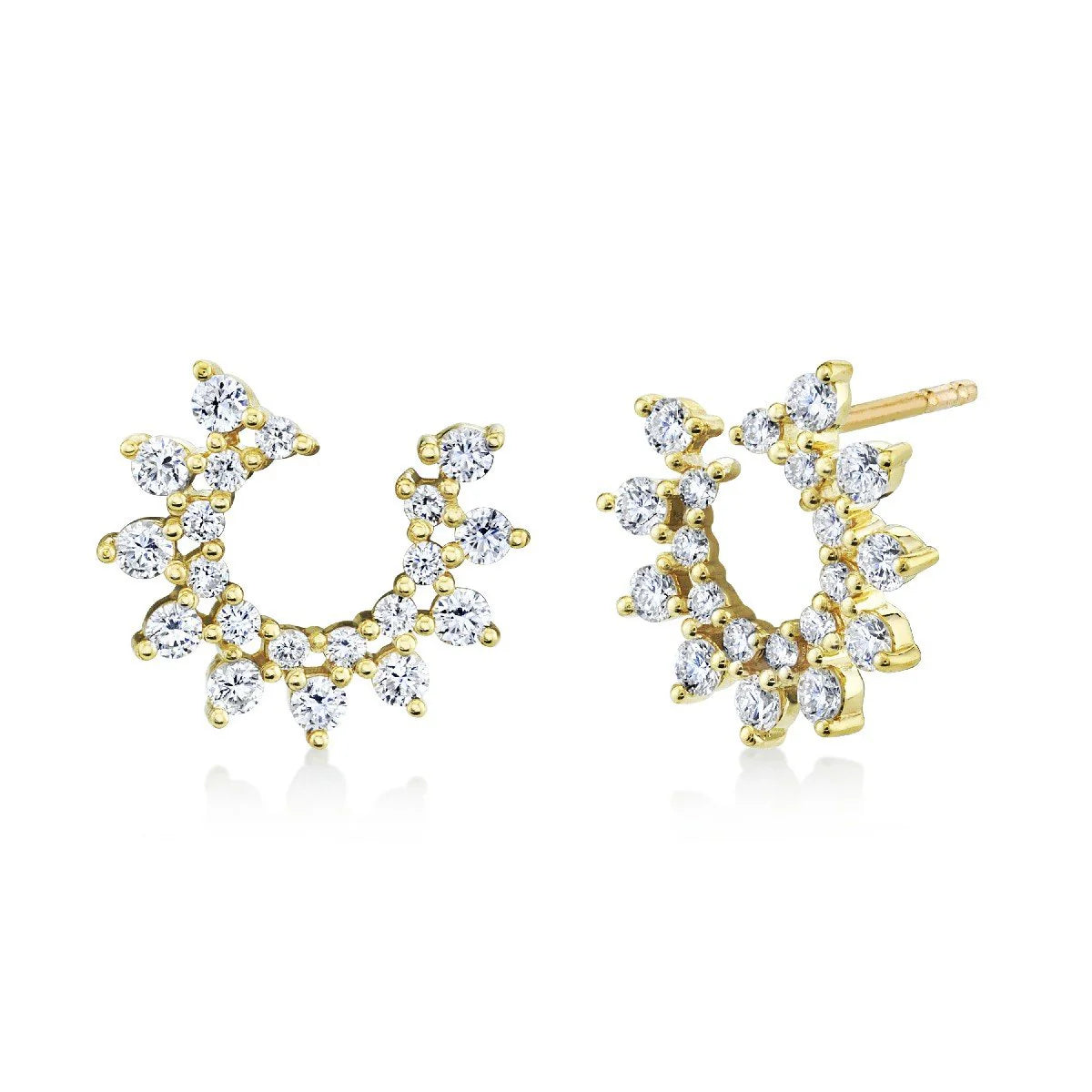 SLOANE STREET 18K YELLOW GOLD DIAMOND WRAP EARRINGS - 0.90CTW