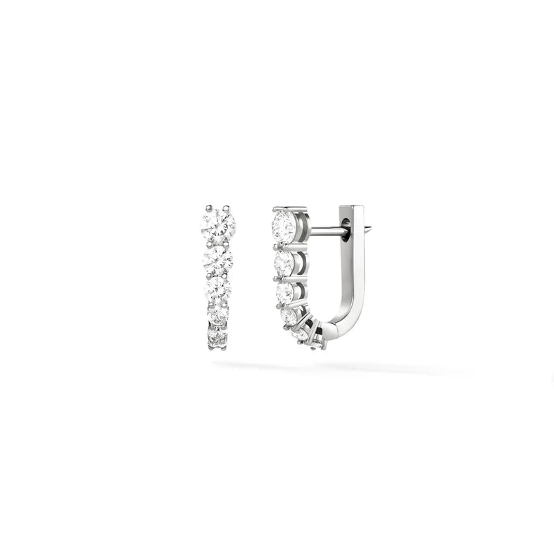 MELISSA KAYE 18K WHITE GOLD ARIA U-HOOP DIAMOND EARRINGS