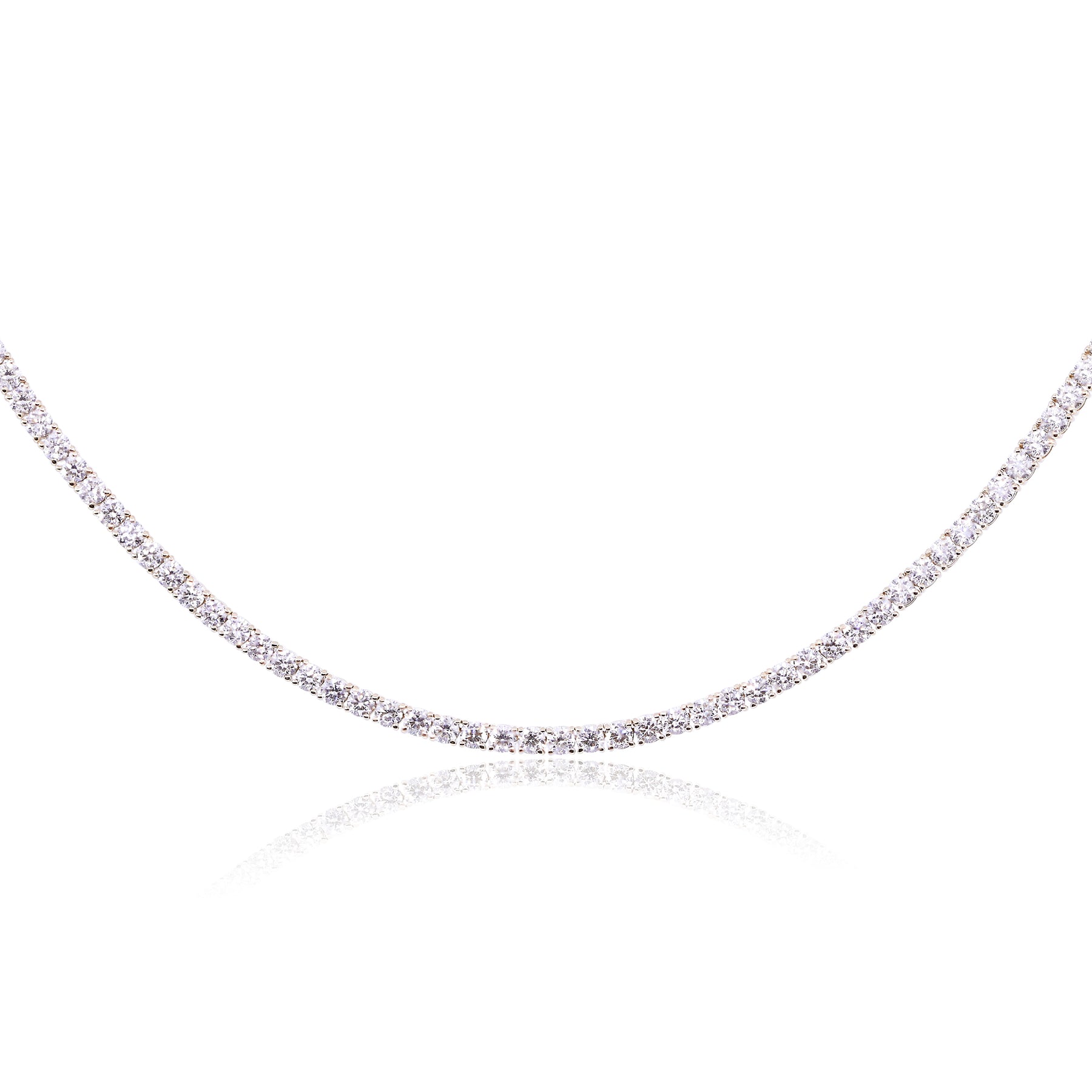 14K YELLOW GOLD DIAMOND TENNIS NECKLACE - 13.56CTW