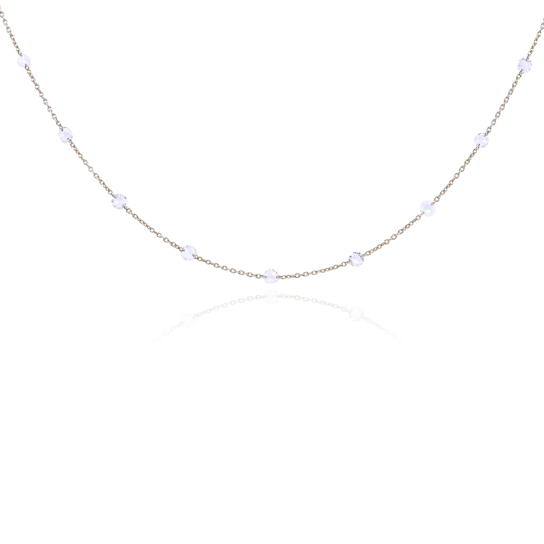 18K YELLOW GOLD ROSE CUT "DIAMONDS BY THE YARD" NECKLACE - 1.65CTW