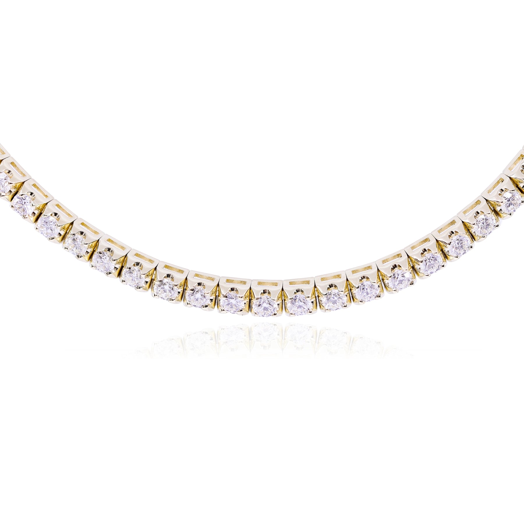 14K YELLOW GOLD DIAMOND TENNIS NECKLACE - 15.45CTW