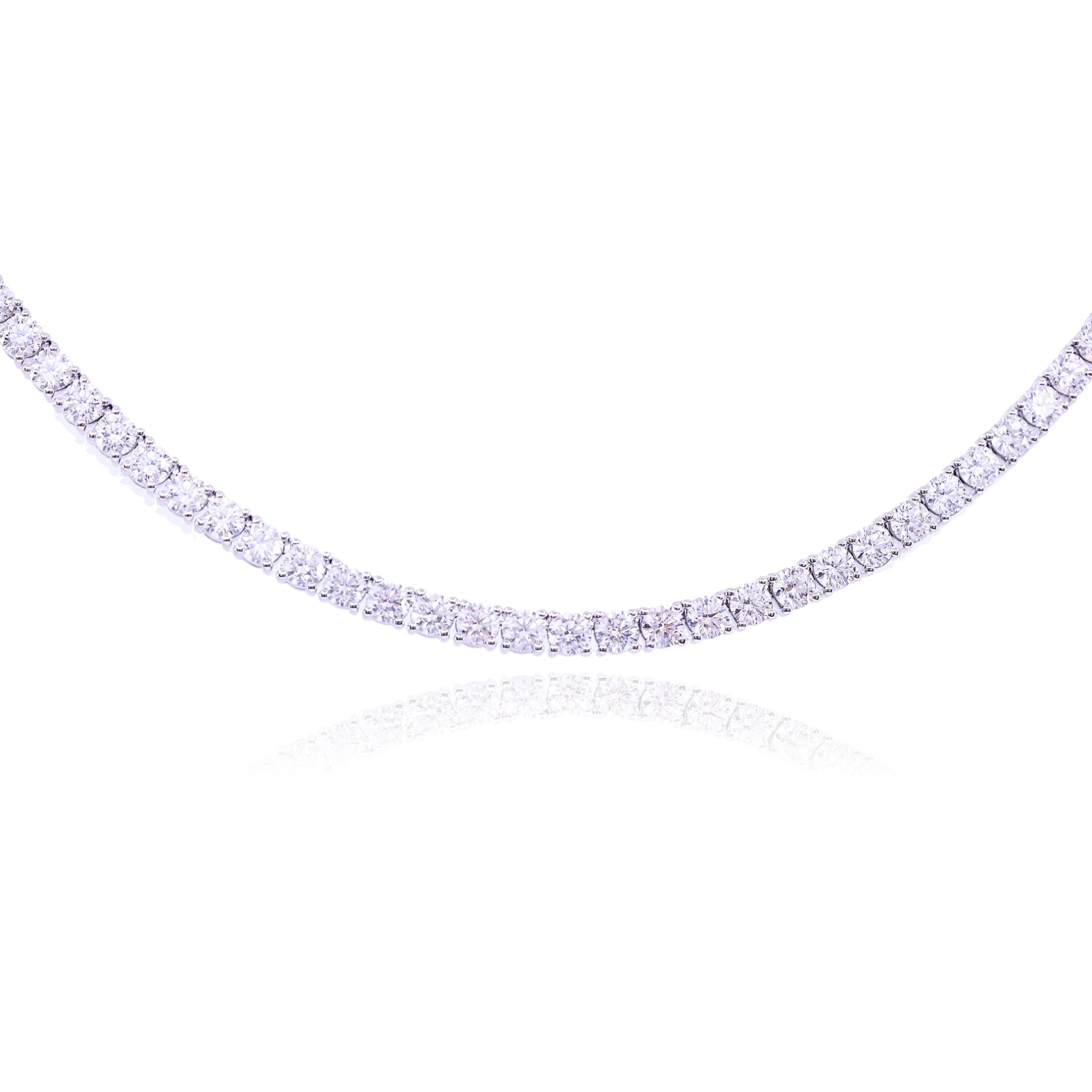 HENNE 1887 PLATINUM DIAMOND TENNIS NECKLACE - 18.87CTW