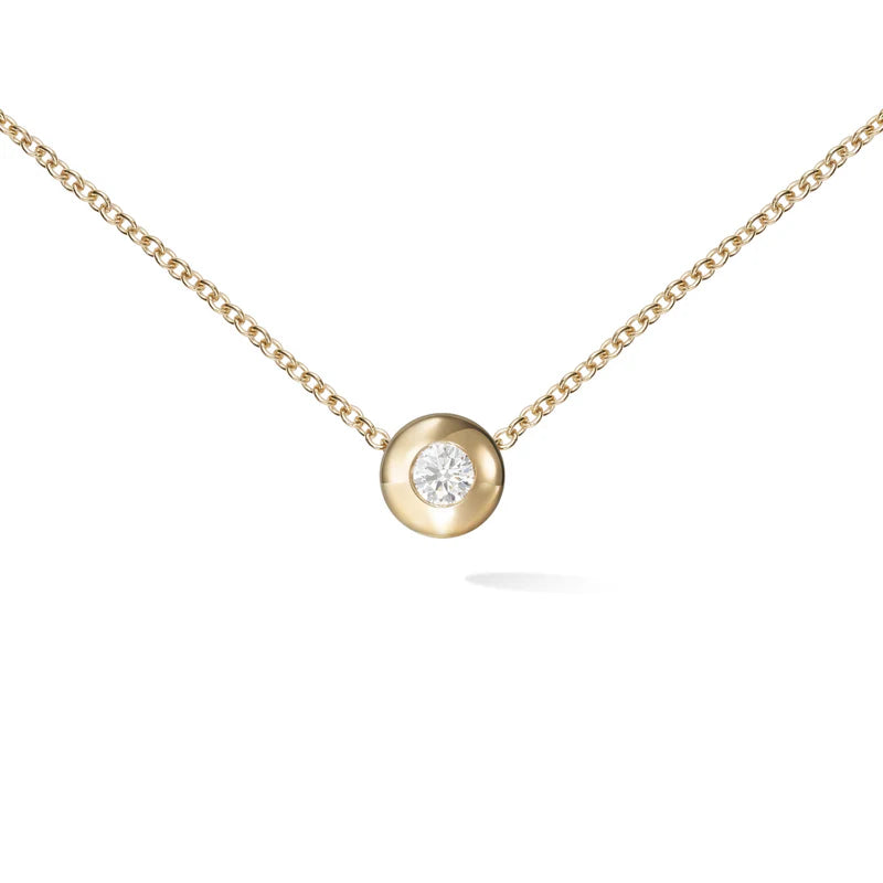 MELISSA KAYE 18K YELLOW GOLD AUDREY SOLITAIRE DIAMOND PENDANT NECKLACE