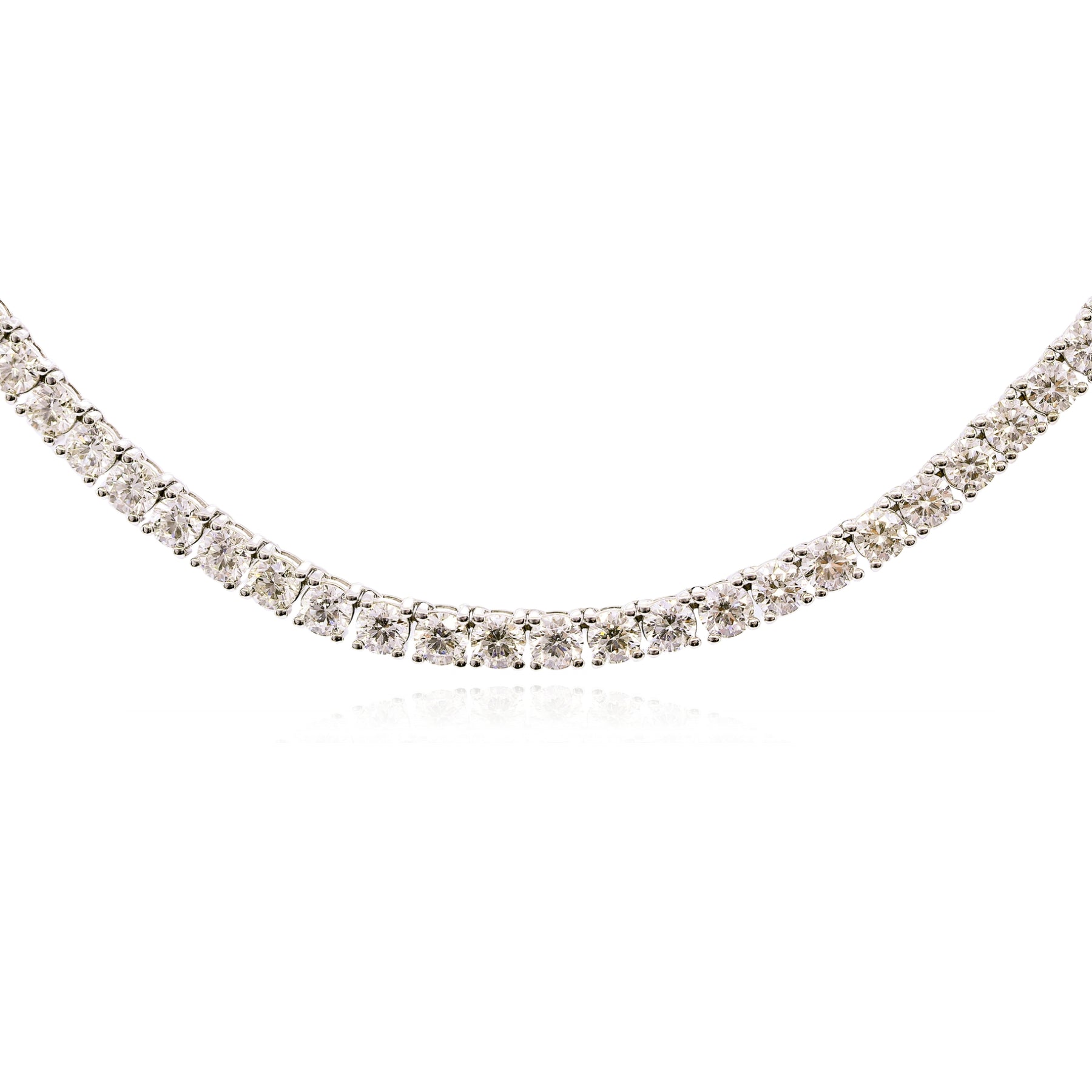 18K WHITE GOLD DIAMOND TENNIS NECKLACE - 24.83CTW