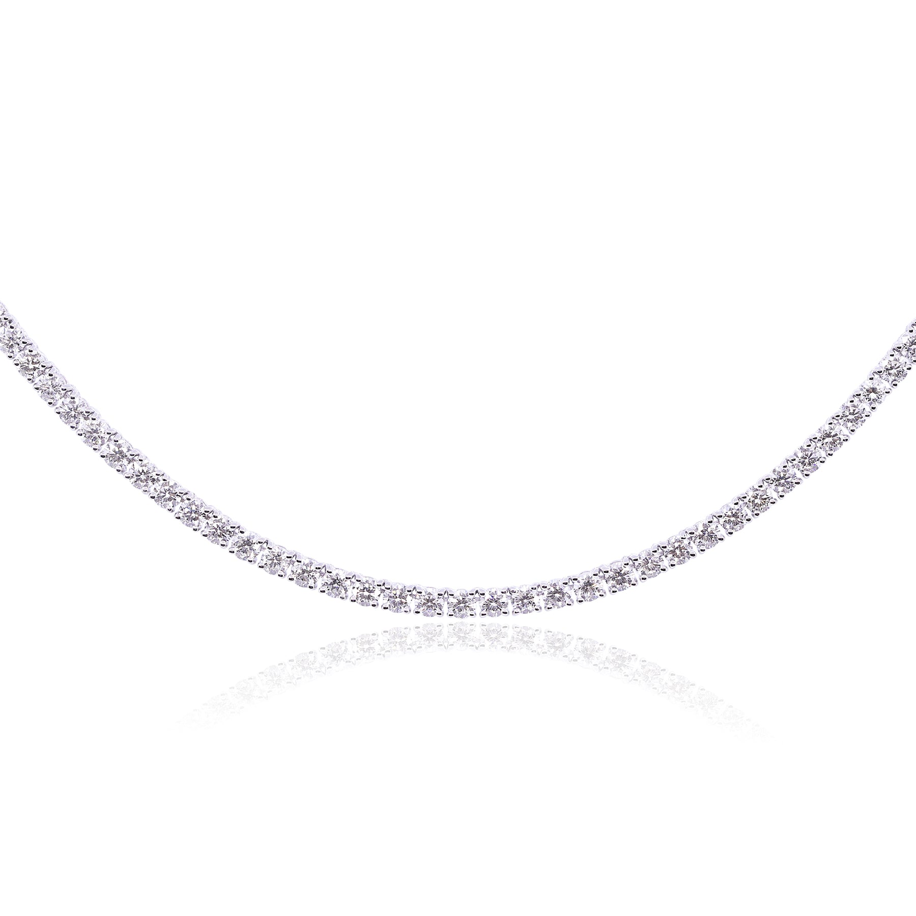 14K WHITE GOLD DIAMOND TENNIS NECKLACE - 15.79CTW