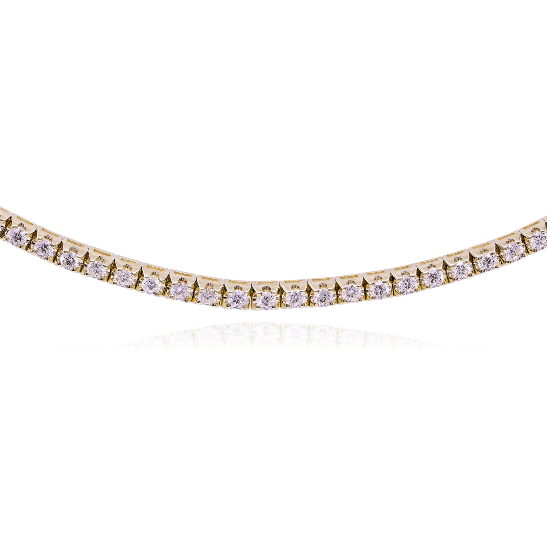 14K YELLOW GOLD DIAMOND TENNIS NECKLACE - 7.16CTW