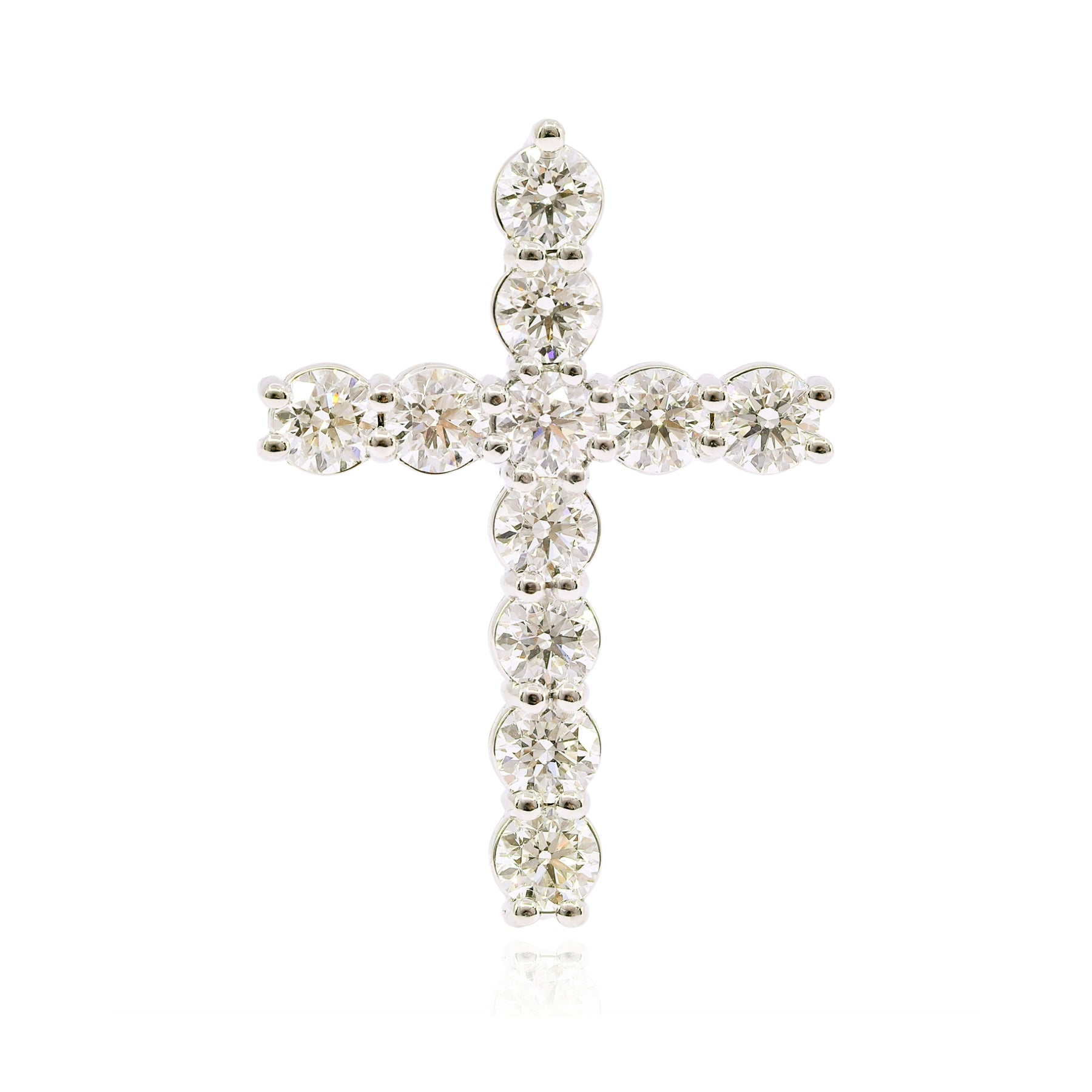 PLATINUM DIAMOND CROSS PENDANT - 4.24CTW