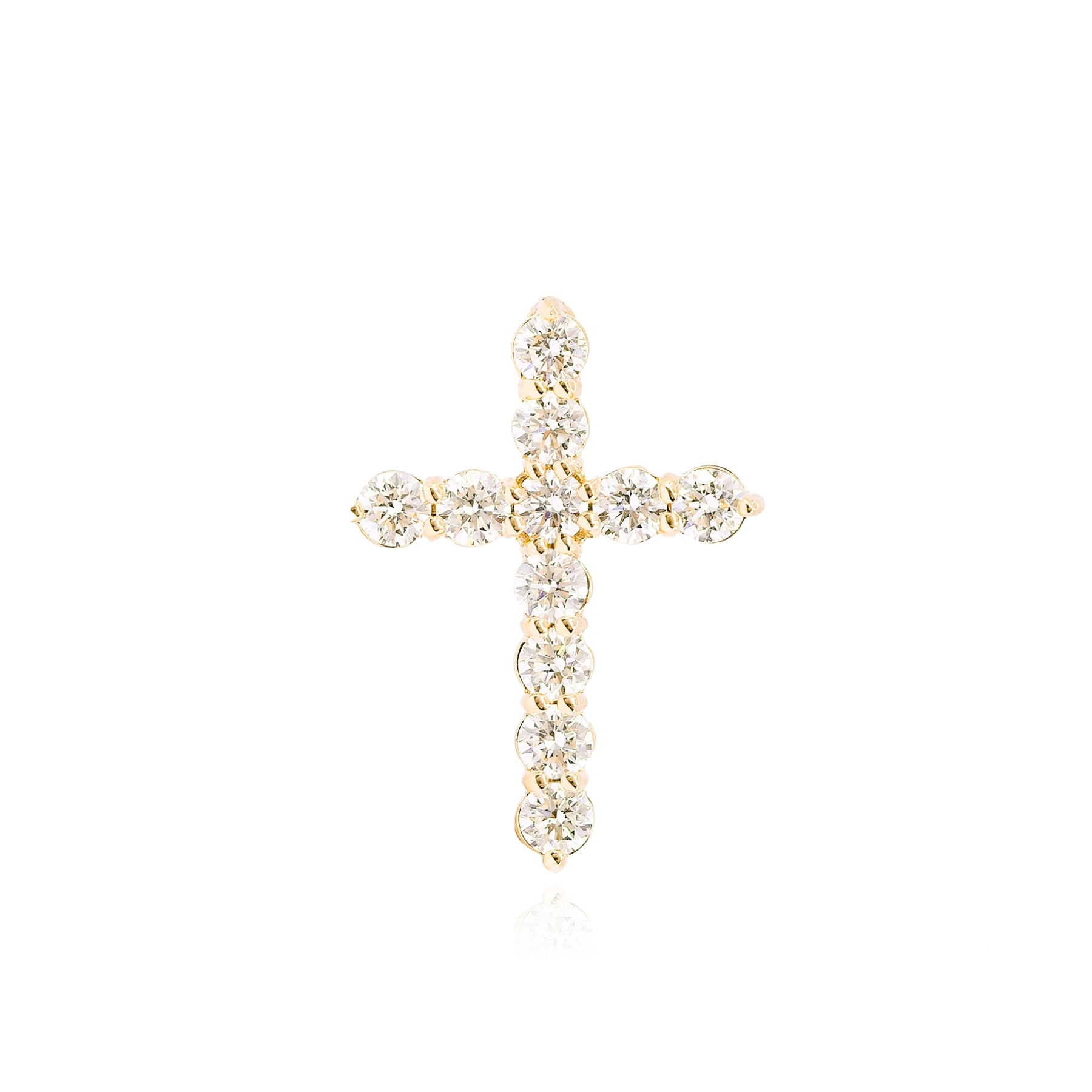 14K YELLOW GOLD DIAMOND CROSS PENDANT - 1.53CTW