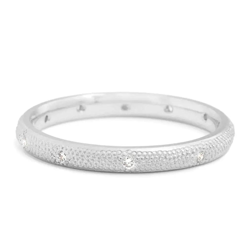 ANNE SPORTUN 14K WHITE GOLD STARDUST DIAMOND BAND 0.11CTW