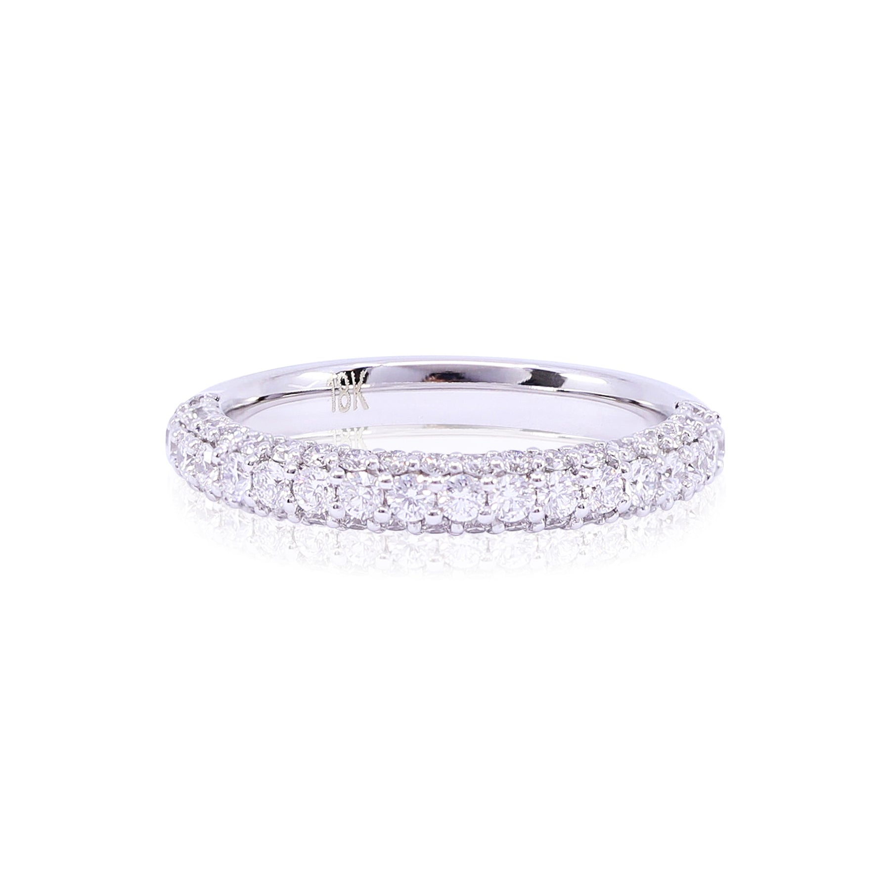 18K WHITE GOLD PAVE DIAMOND BAND 0.98CTW