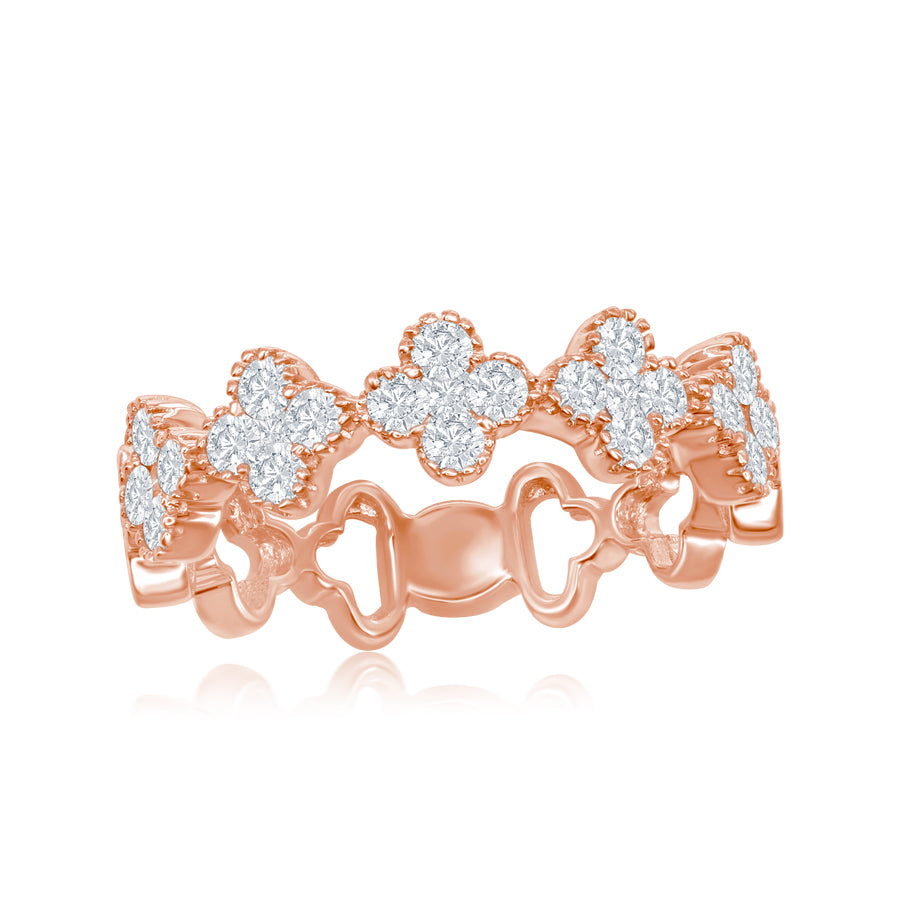 18K ROSE GOLD DIAMOND MILGRAIN RING - 0.65CTW