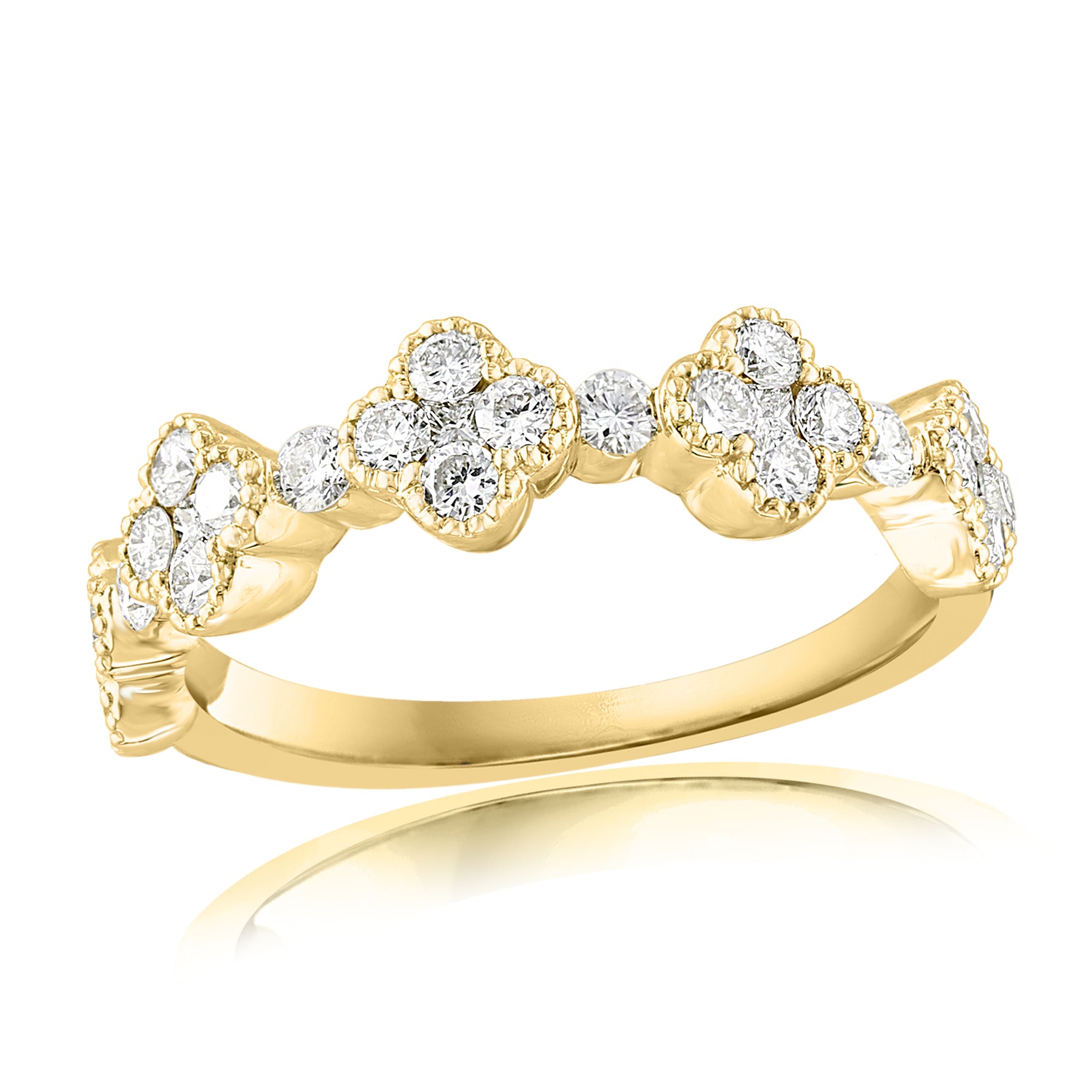 18K YELLOW GOLD DIAMOND CLUSTER RING - 0.73CTW