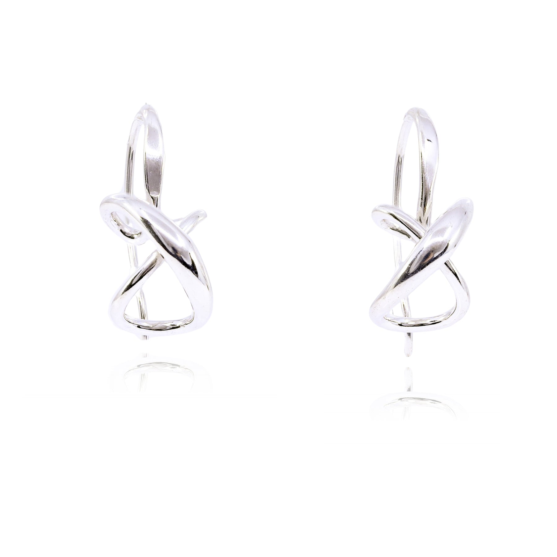 Ed Levin sterling silver small Secret Heart X and O earrings