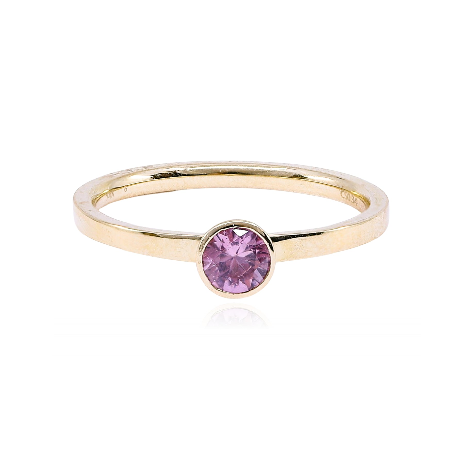 14K YELLOW GOLD PINK SAPPHIRE RING