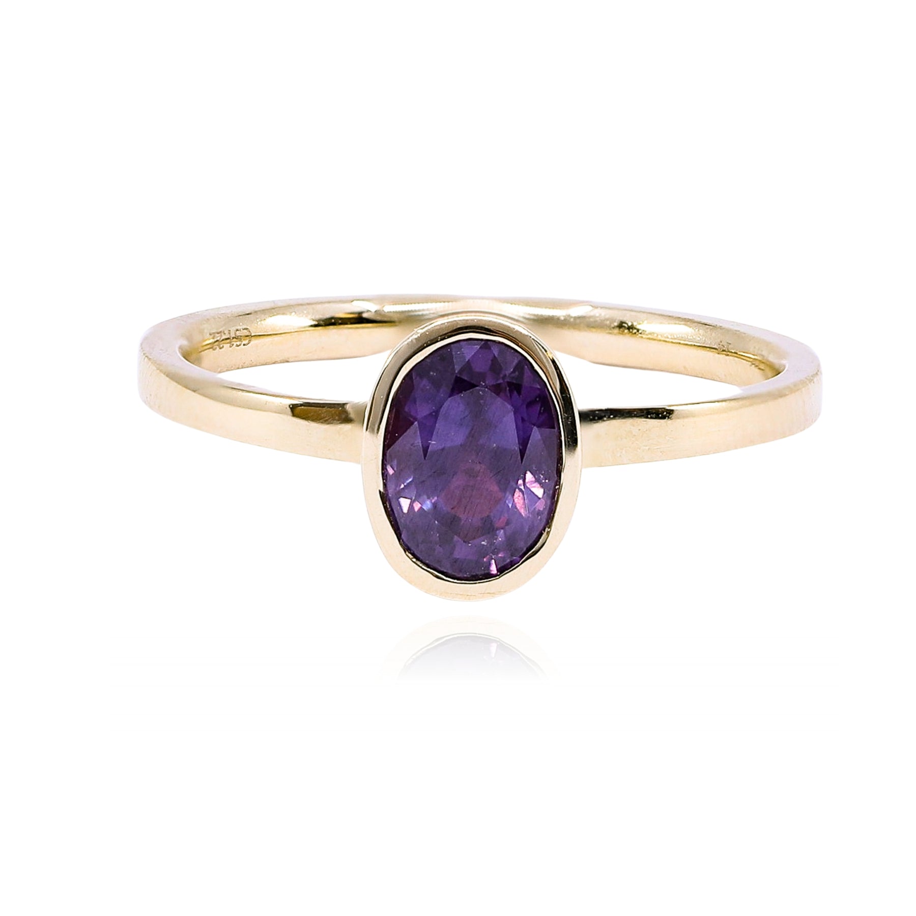 14K YELLOW GOLD PURPLE SAPPHIRE RING