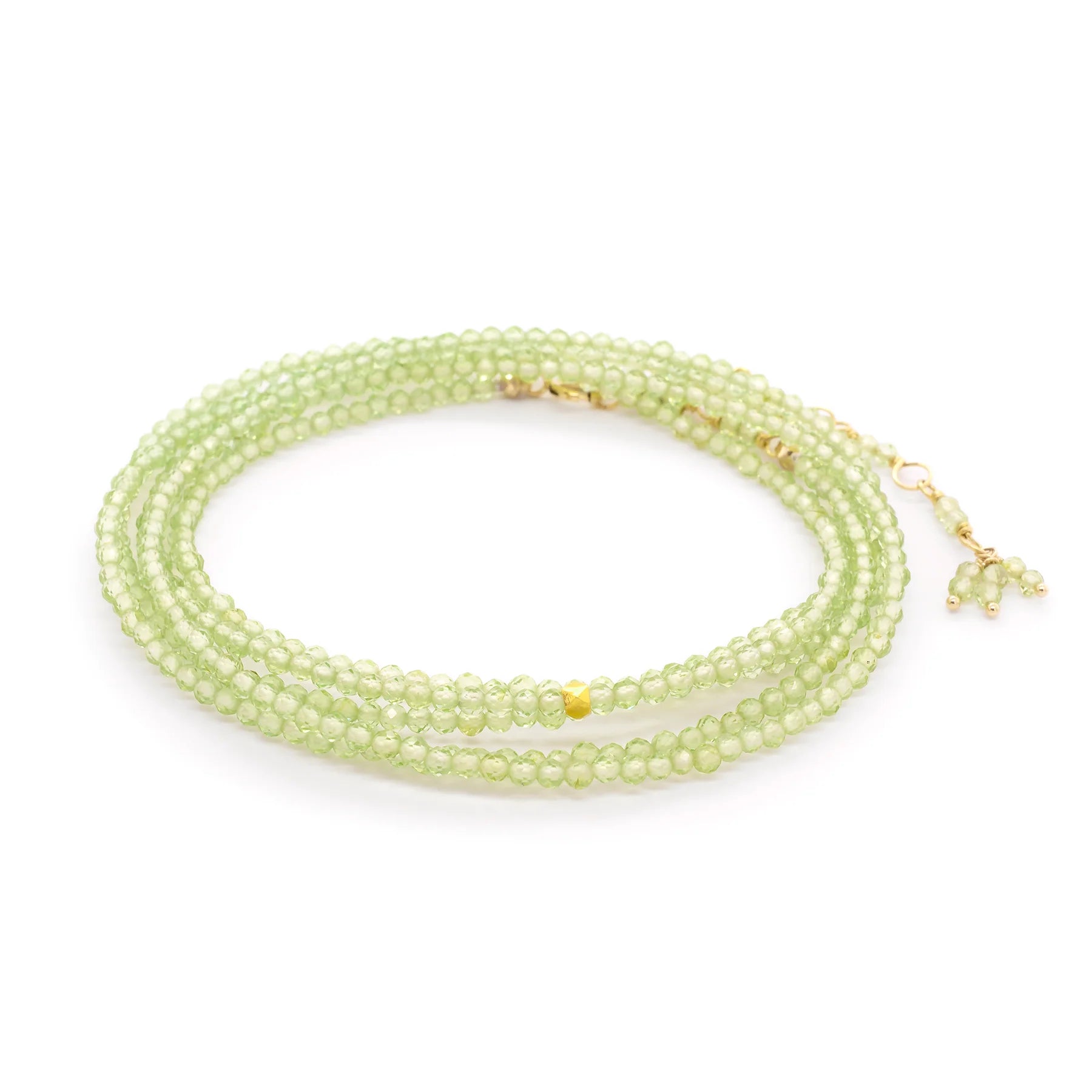 ANNE SPORTUN 34-INCH PERIDOT BEAD WRAP BRACELET OR NECKLACE