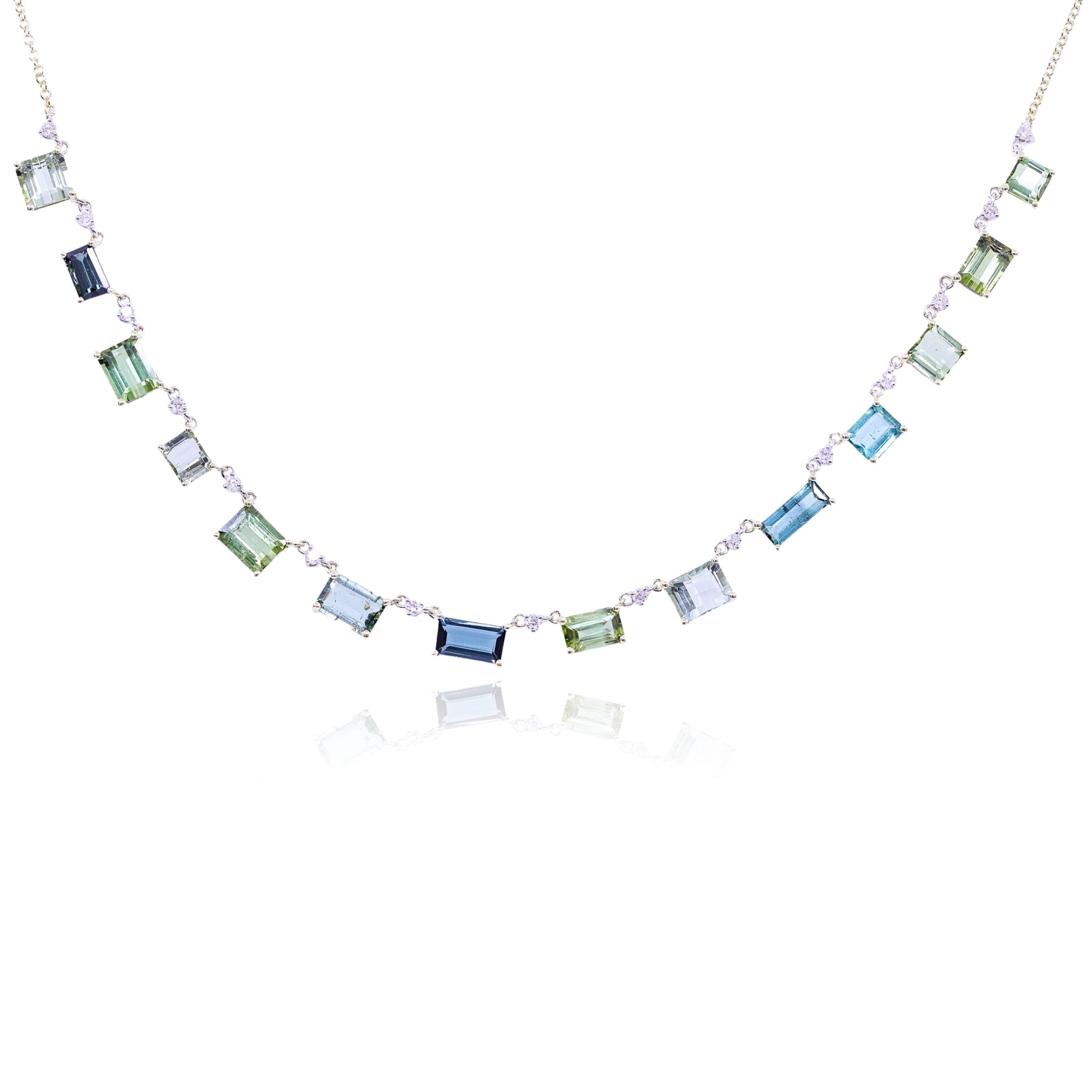 MEIRA T 14K YELLOW GOLD MULTI GREEN TOURMALINE NECKLACE