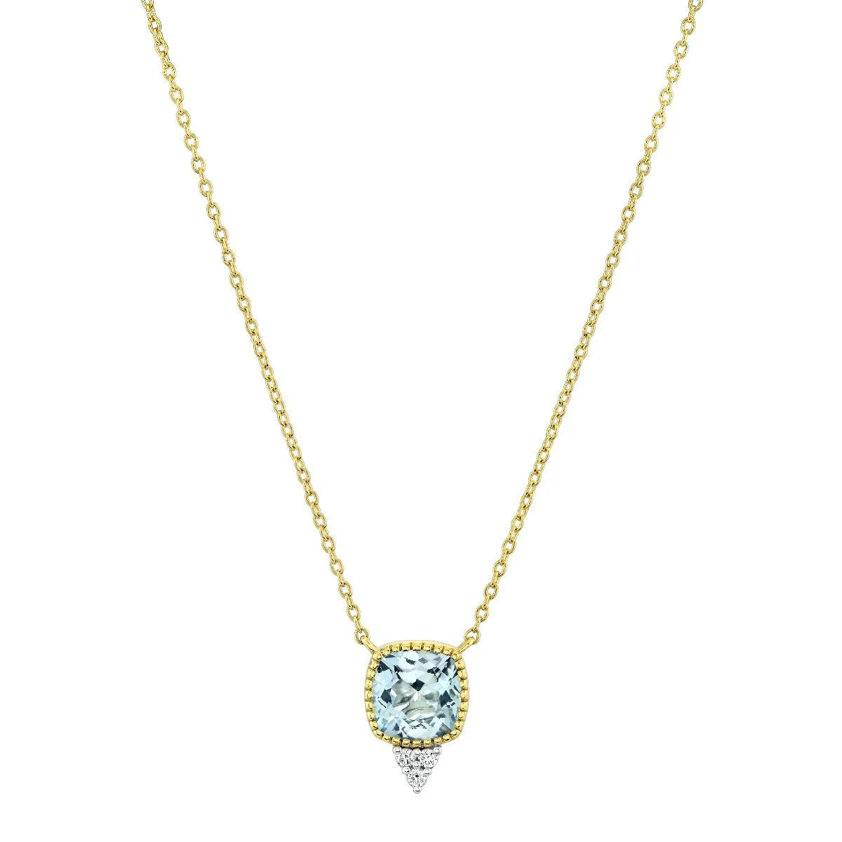 SLOANE STREET 18K YELLOW GOLD SKY BLUE TOPAZ DIAMOND NECKLACE