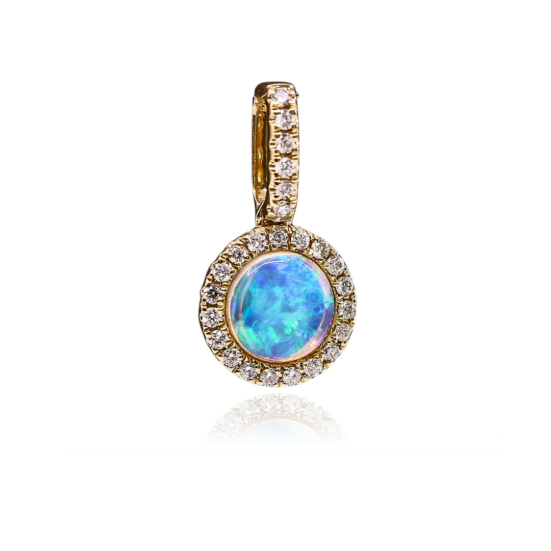 14k Yellow Gold Opal Pendant Charm store