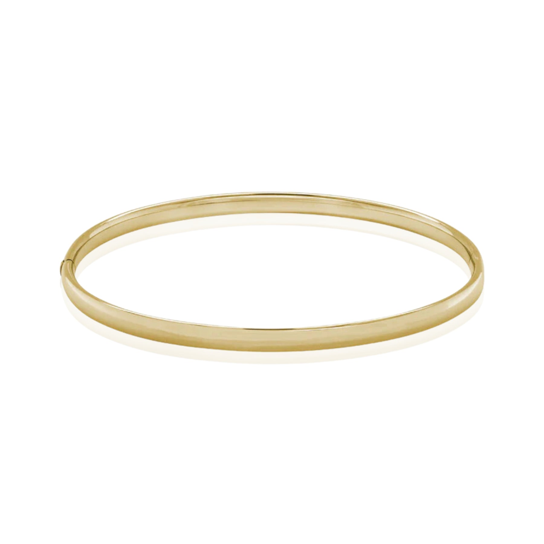 14K YELLOW GOLD HINGED HOOP BANGLE