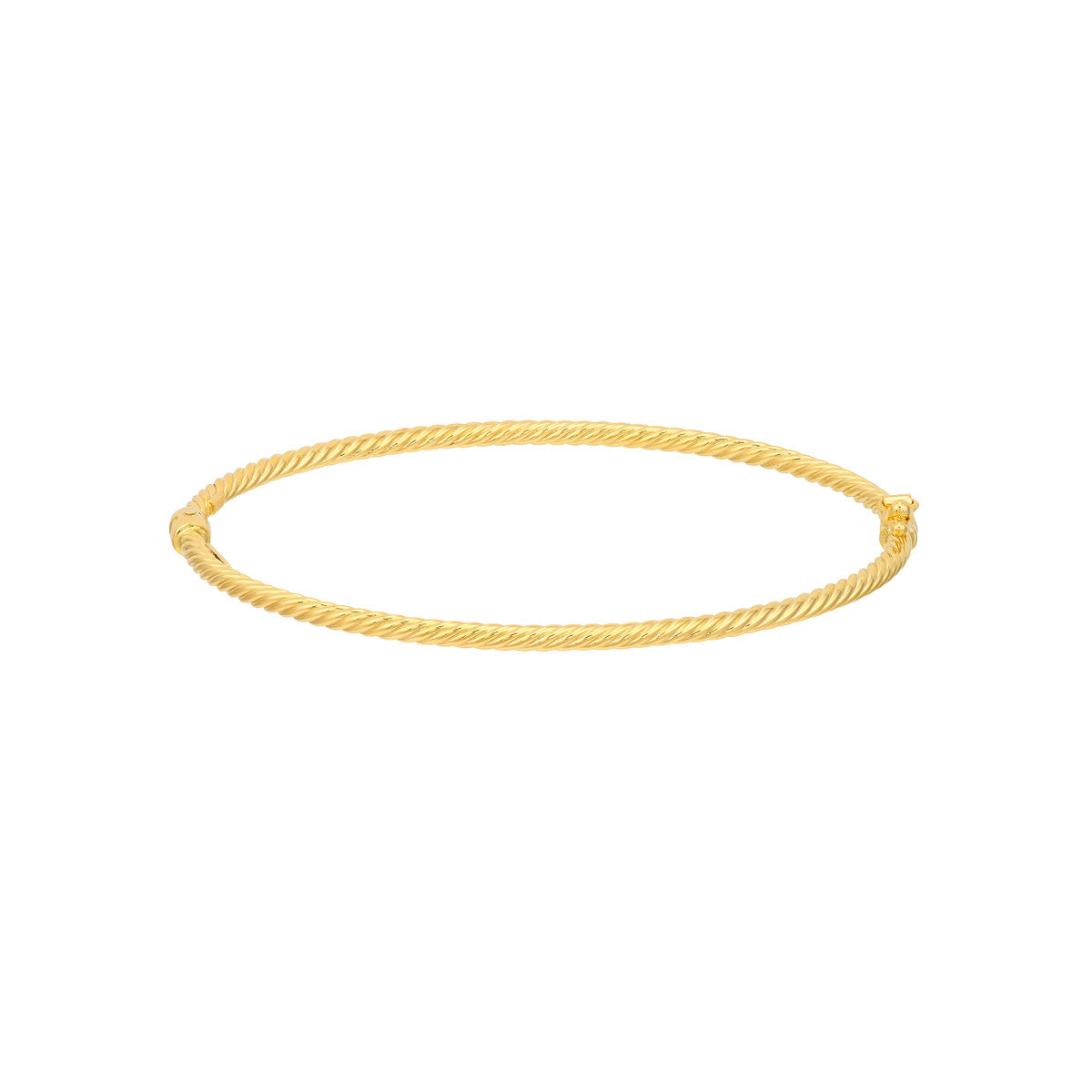 14K YELLOW GOLD TWIST TUBE BANGLE BRACELET