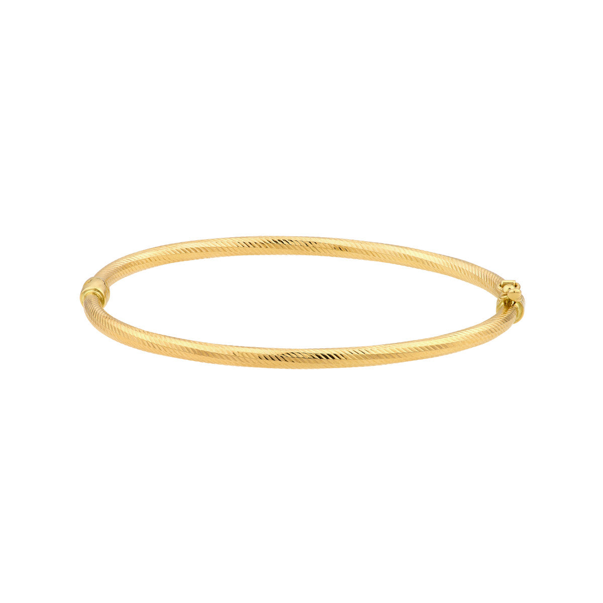 14K YELLOW GOLD LINEAR PATTERN BANGLE BRACELET