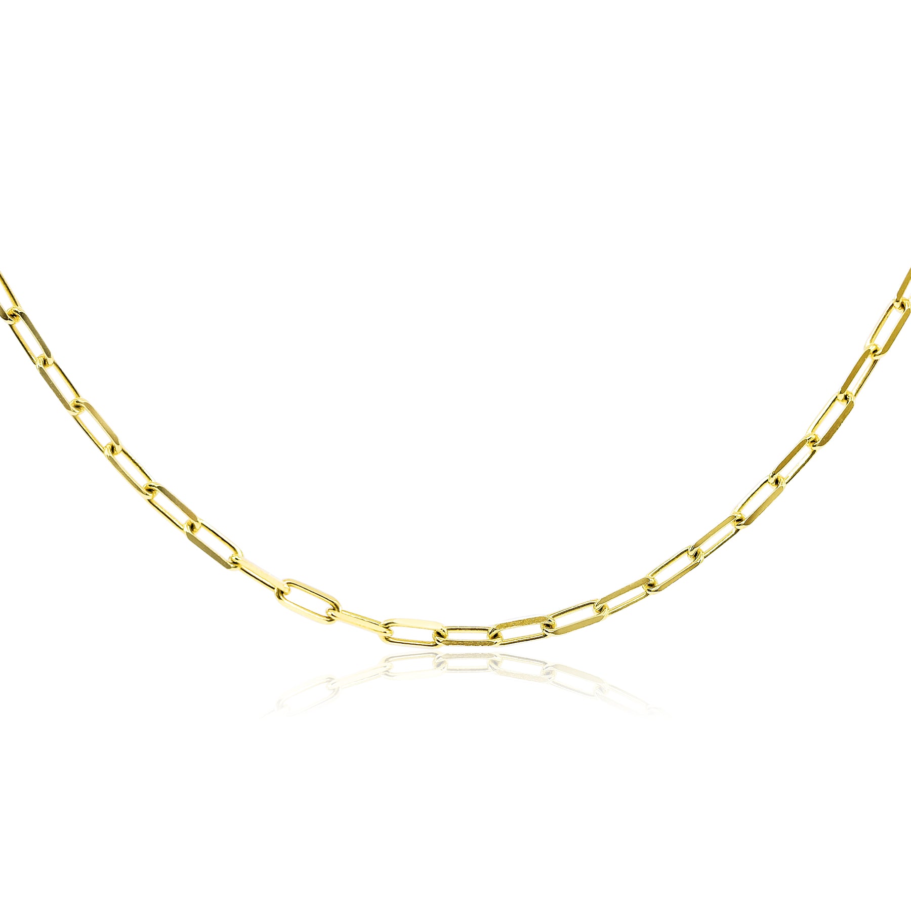 18K YELLOW GOLD 24-INCH PAPERCLIP LINK NECKLACE