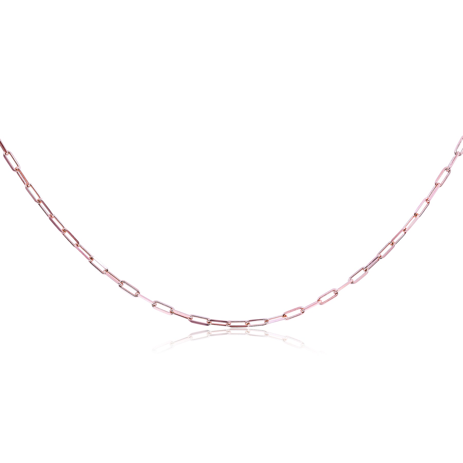 18K ROSE GOLD 18-INCH PAPERCLIP LINK NECKLACE