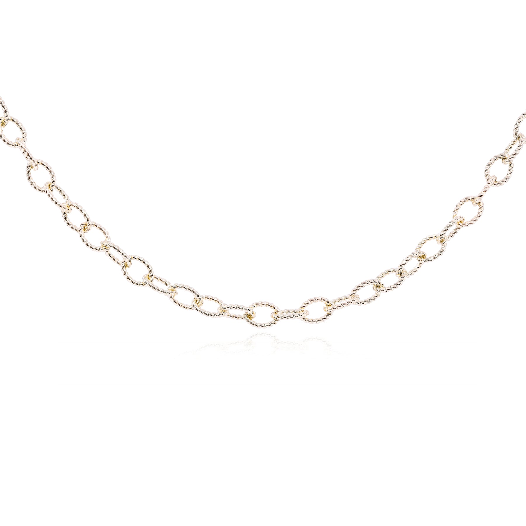 14K YELLOW GOLD TWISTED OVAL LINK CABLE CHAIN