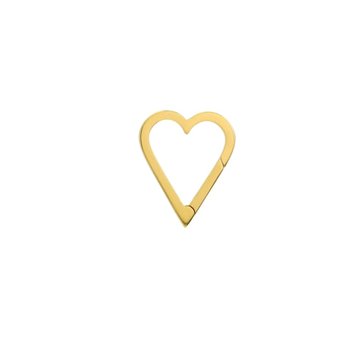 14K YELLOW GOLD HEART PUSH CLASP