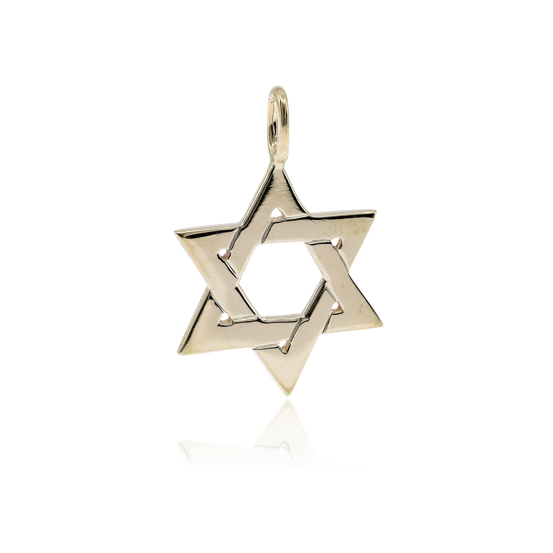 14K YELLOW GOLD MEDIUM STAR OF DAVID PENDANT CHARM