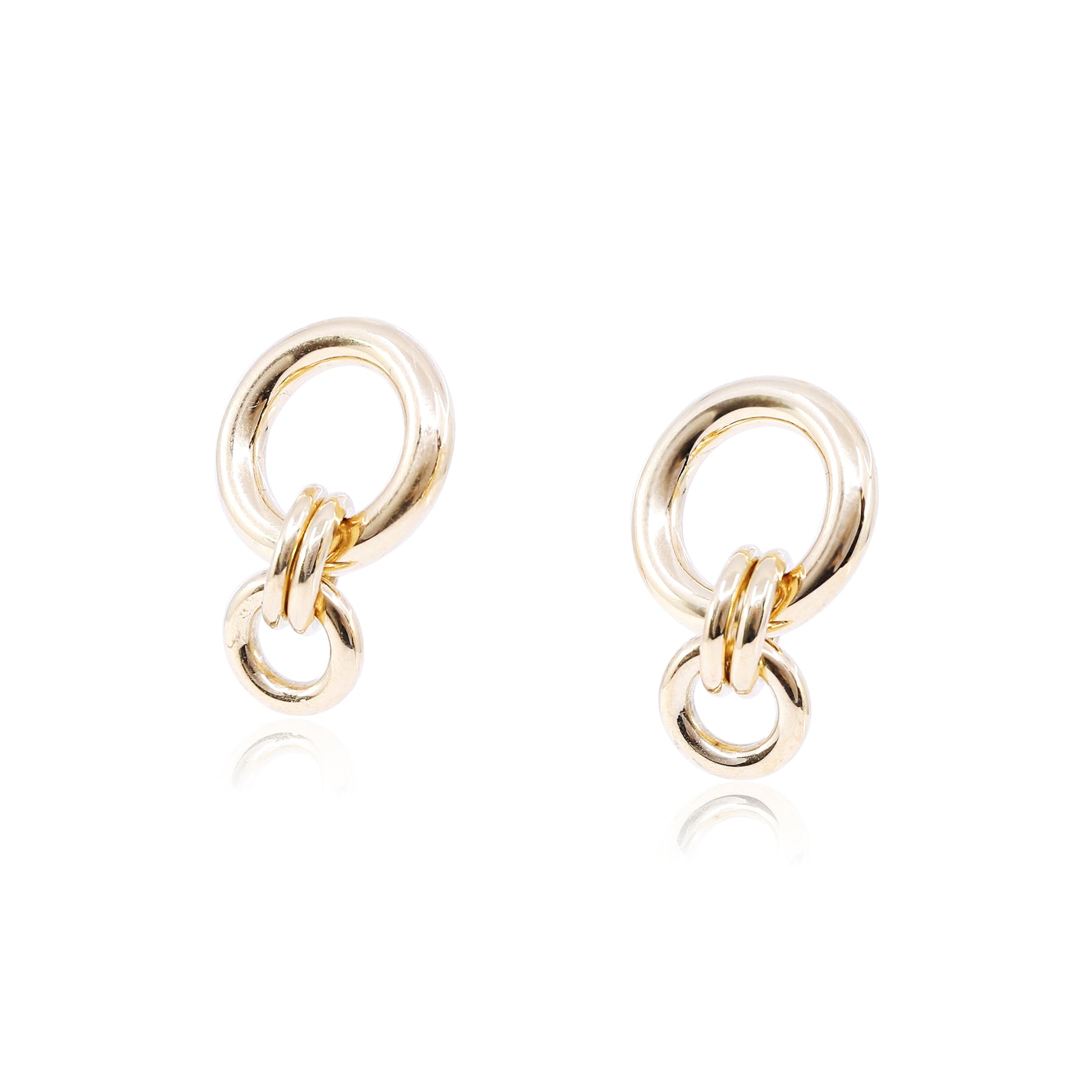 SPINELLI KILCOLLIN 18K YELLOW GOLD LINK HOOP EARRINGS