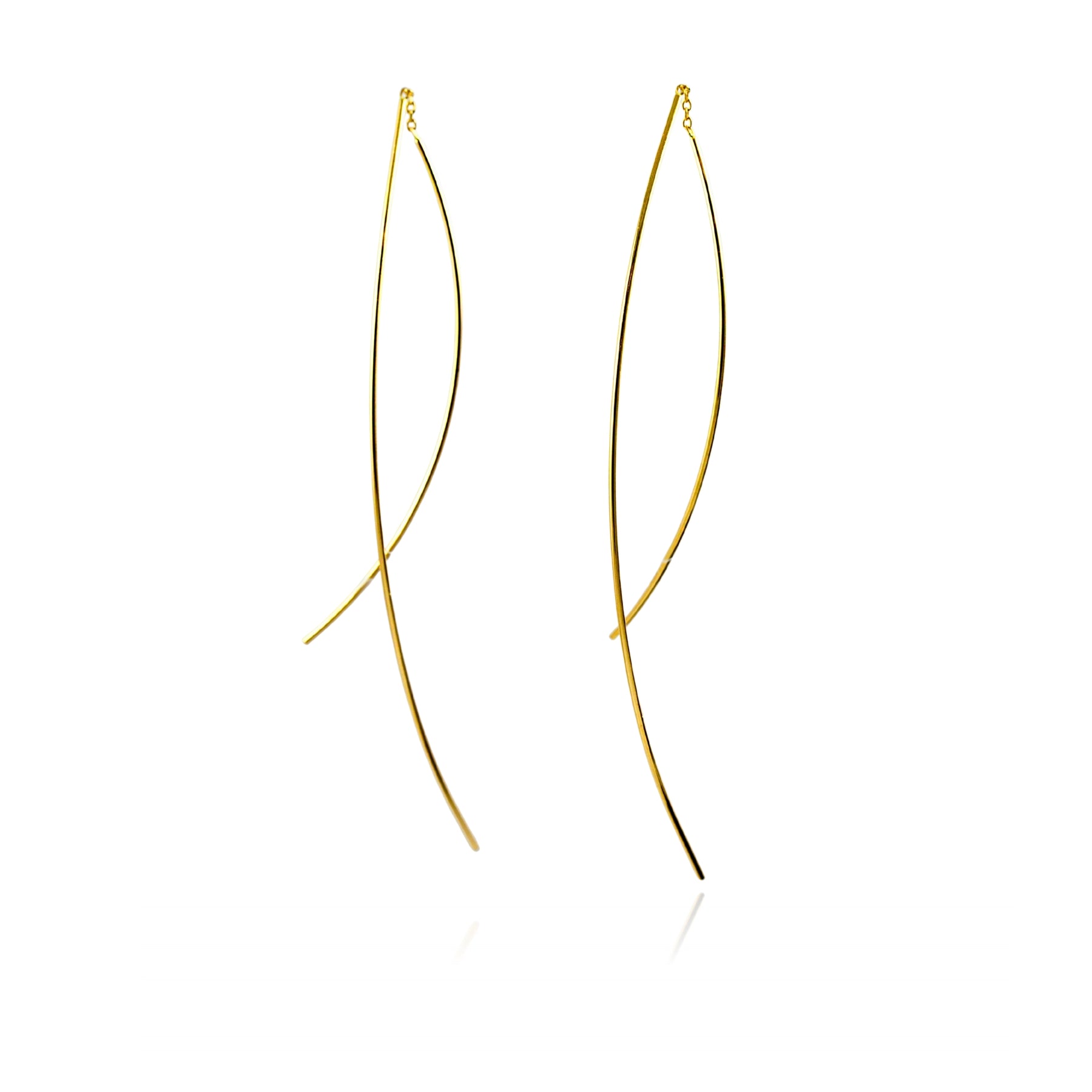 18K YELLOW GOLD THREADER EARRINGS