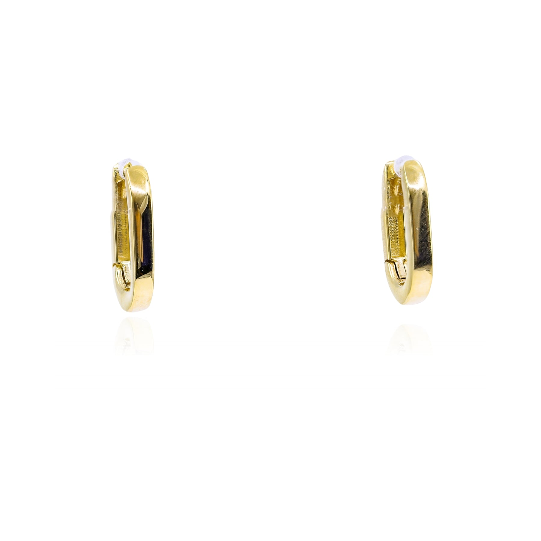 14K YELLOW GOLD PAPERCLIP HOOP EARRINGS