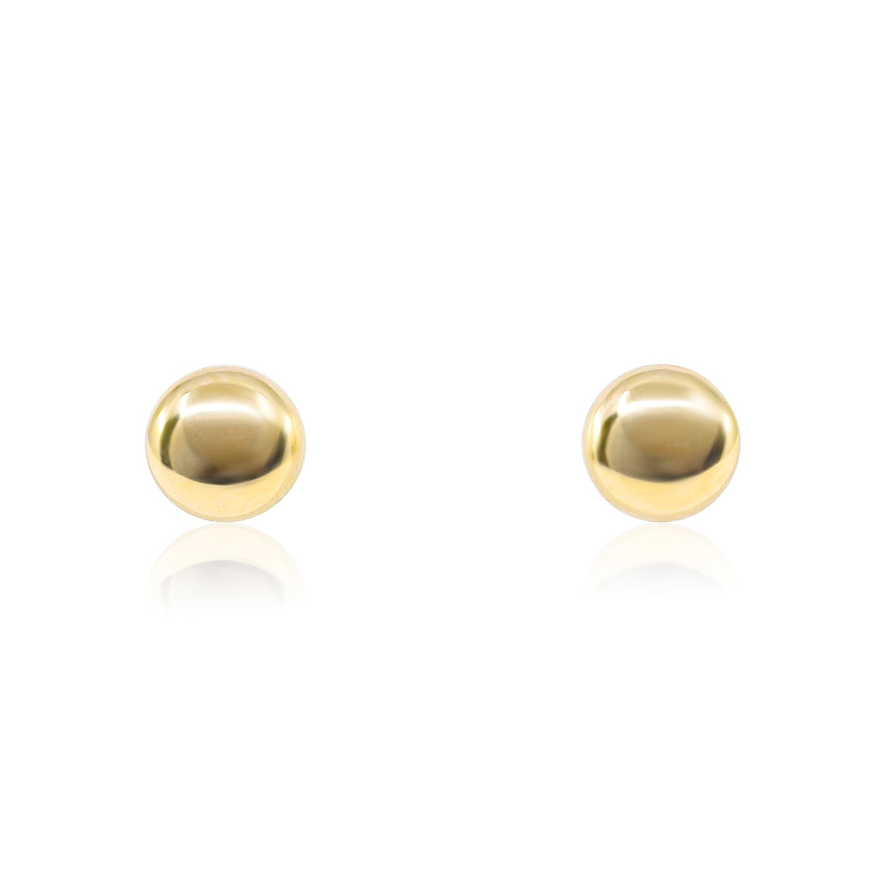 14K YELLOW GOLD 5.5MM ROUND PEBBLE EARRINGS