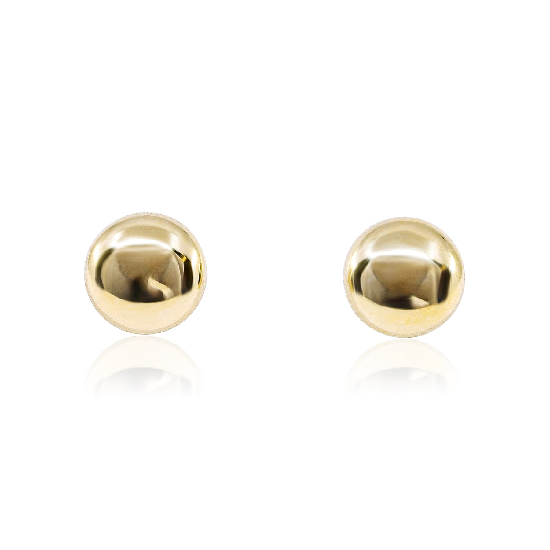 14K YELLOW GOLD 7MM ROUND PEBBLE EARRINGS